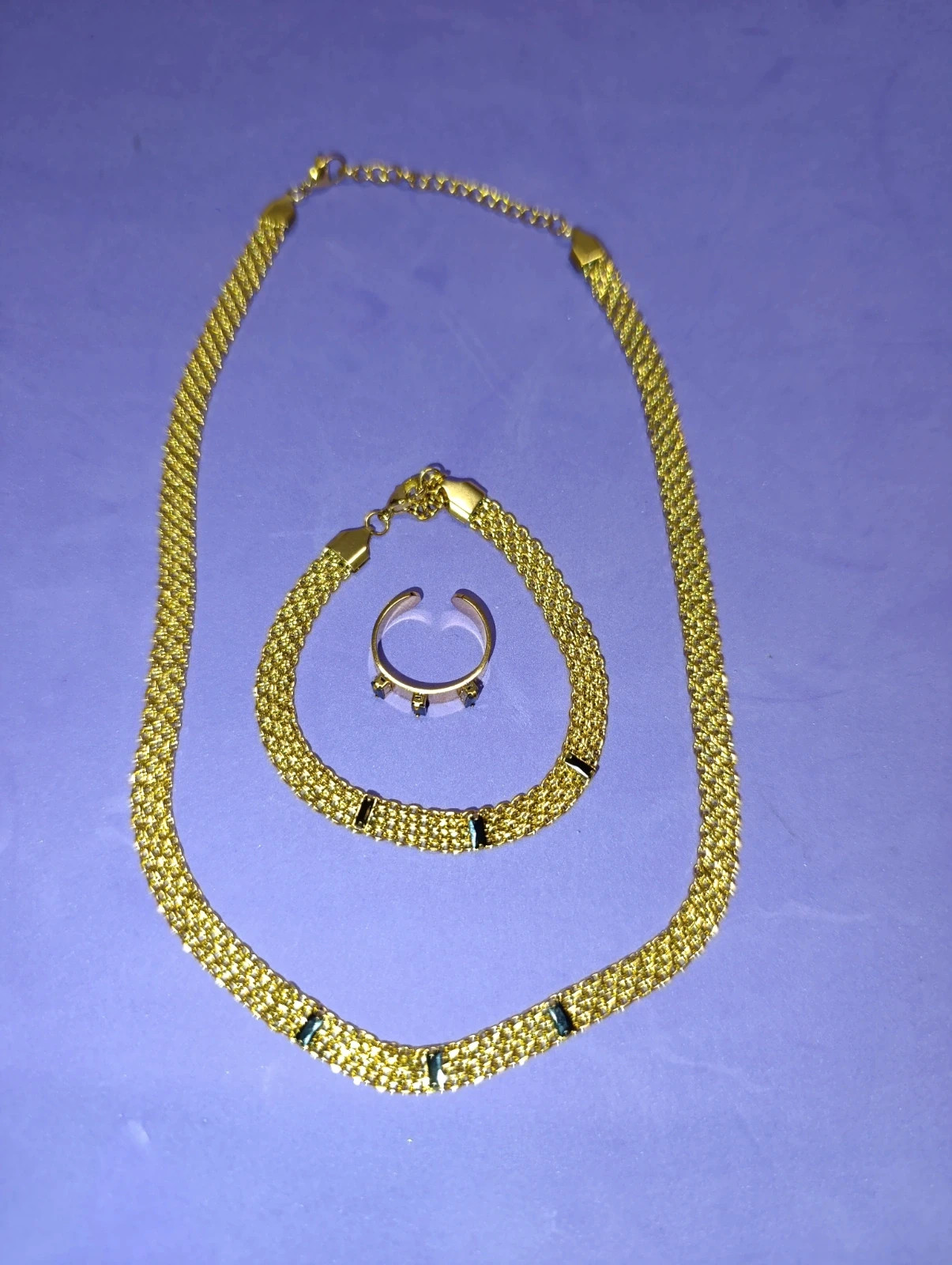 Conjunto de joyería de acero dorado – conjunto joyería 3