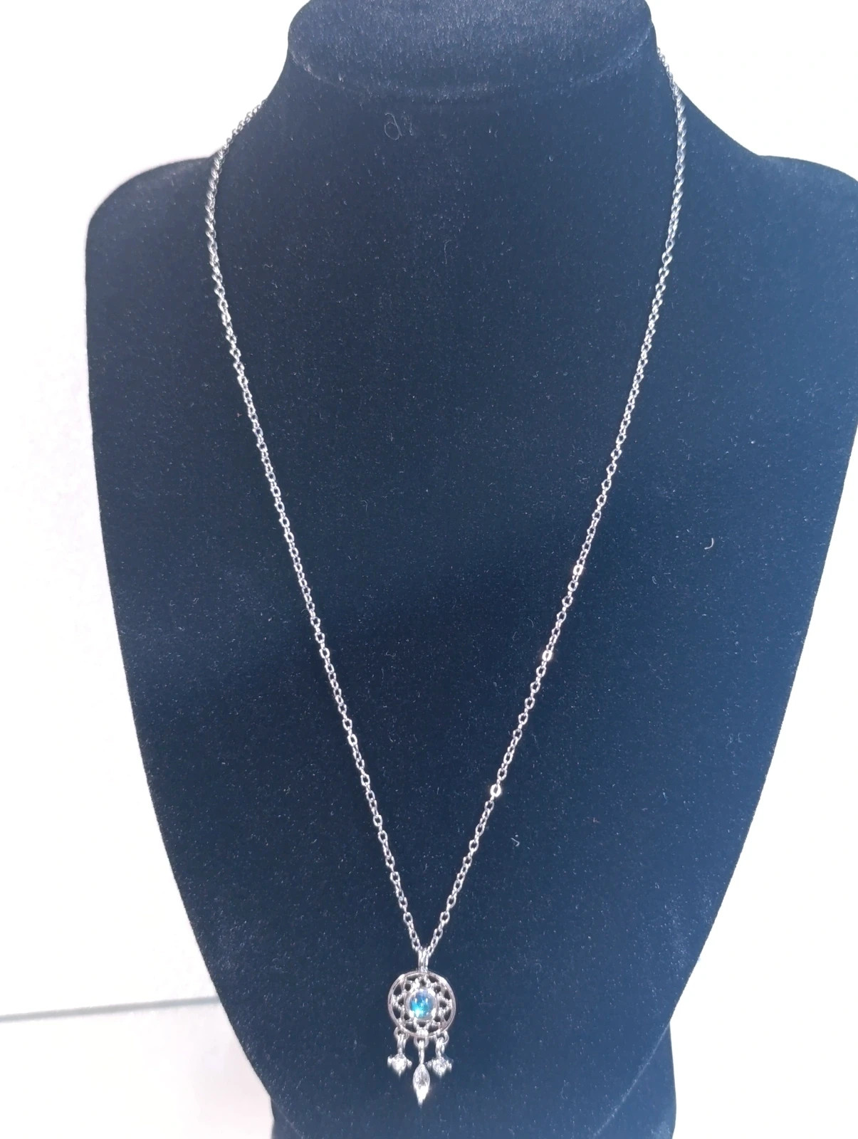 Collar con colgante de Atrapasueños acero plateado 49cms