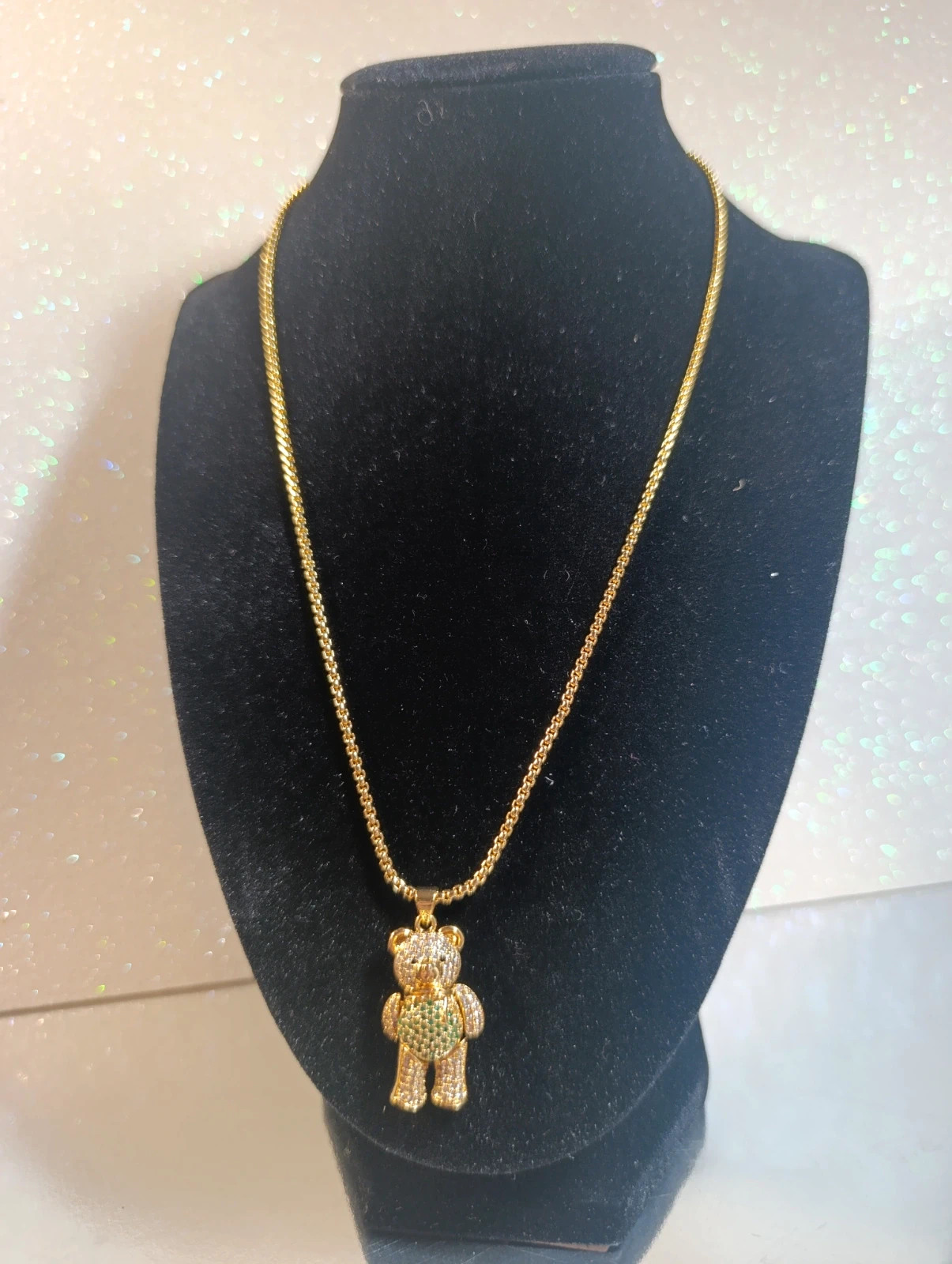 Collar Oro Laminado Oso Circonitas Xuping 49 cms