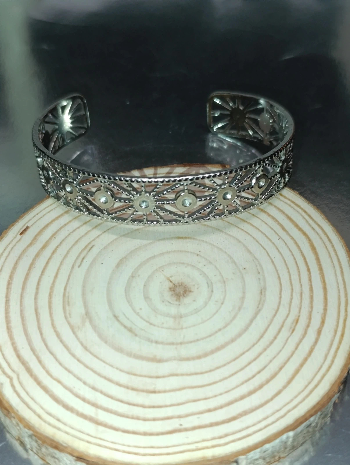 Brazalete plateado motivos geométricos – pulseras – taille Taille unique 2