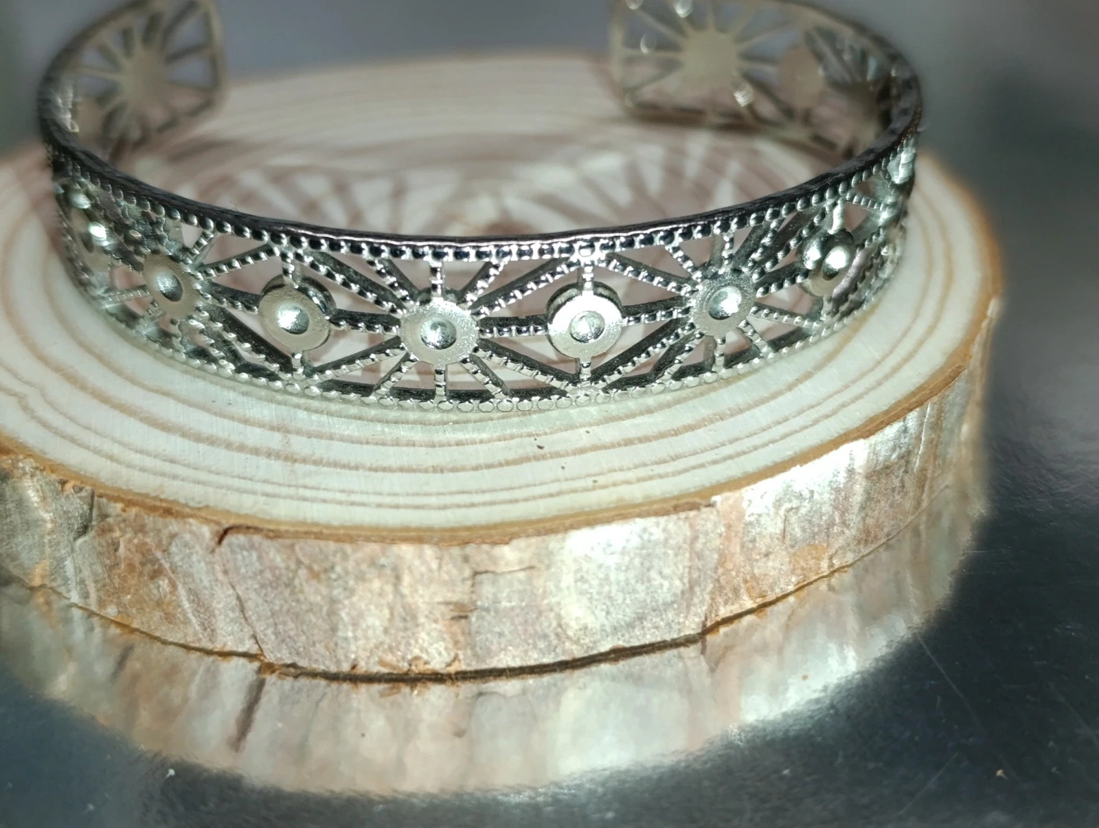 Brazalete plateado motivos geométricos – pulseras – taille Taille unique 3