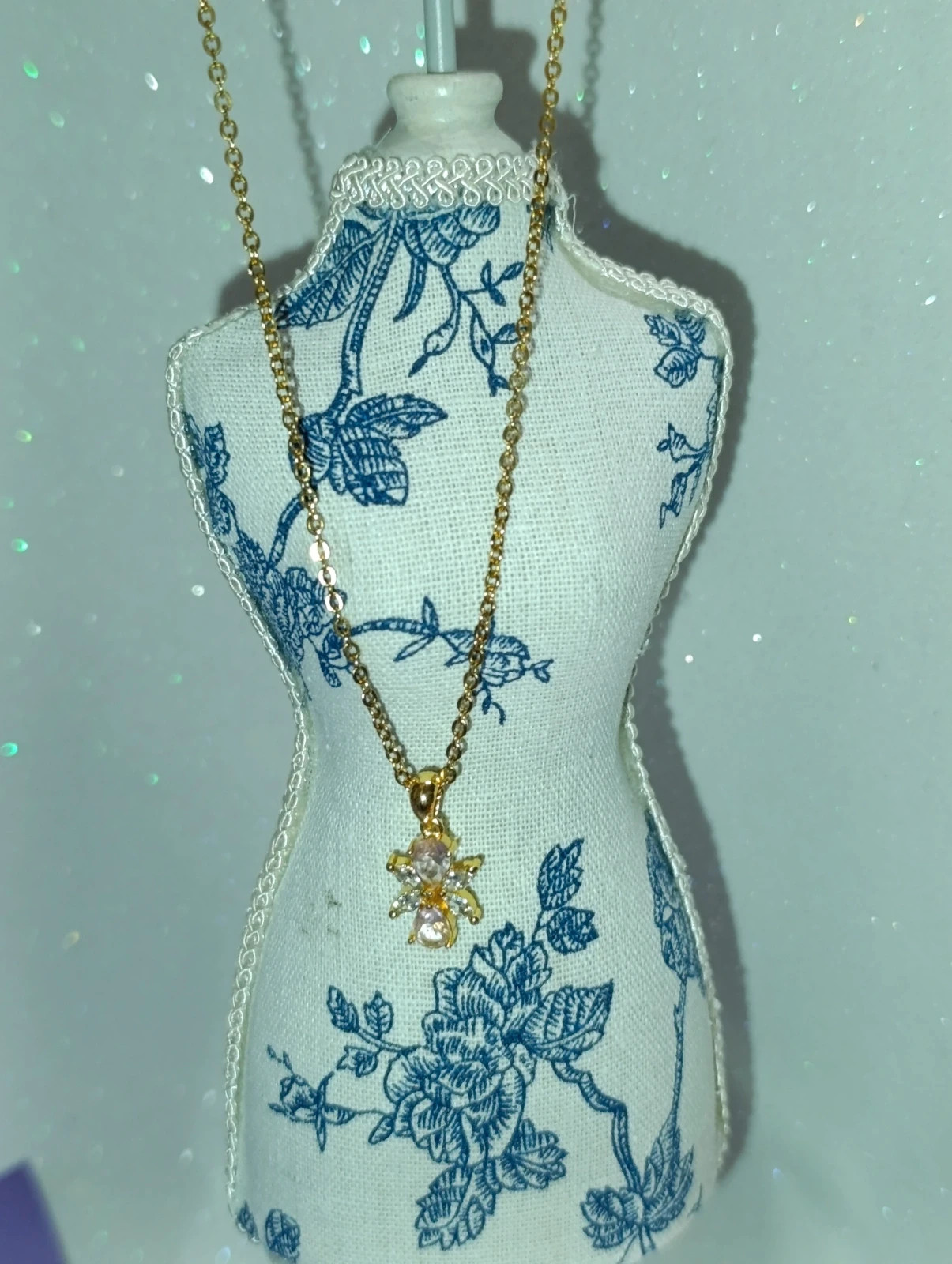 Collar colgante de Mariposa acero dorado 46 cms – COLLAR – taille Taille unique 5