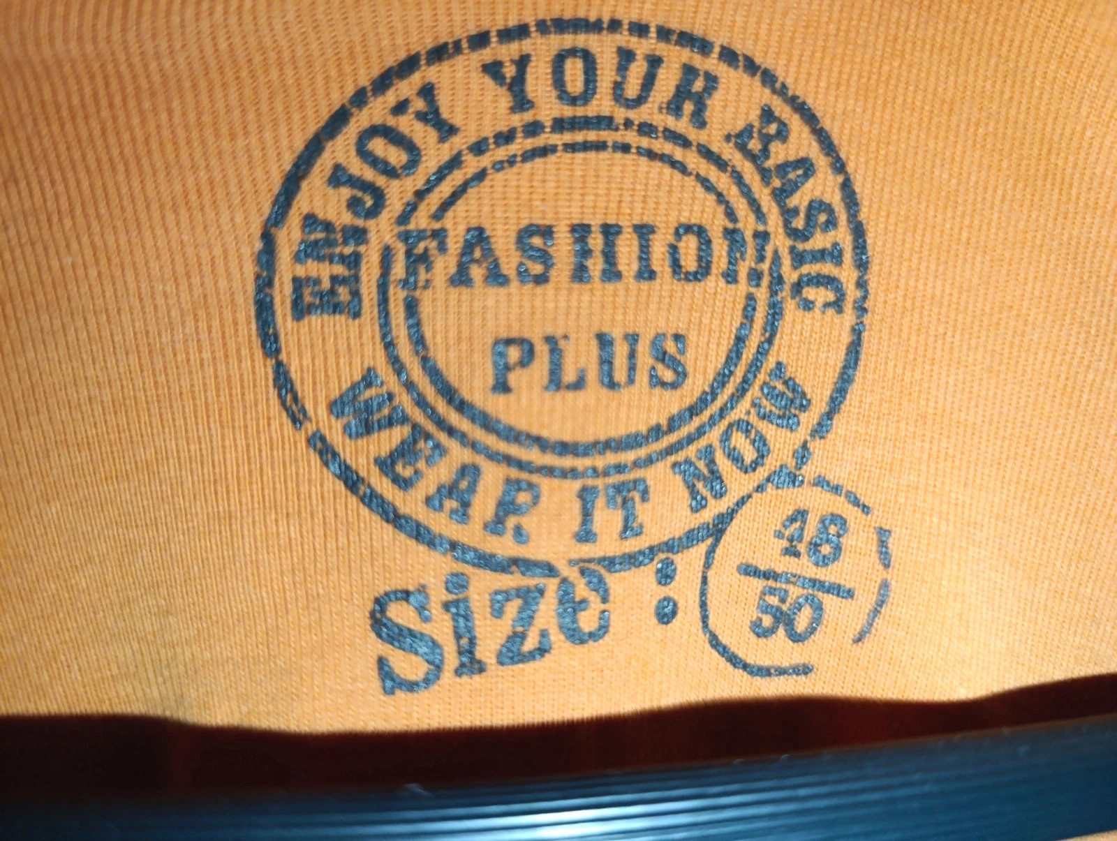 Camiseta Fashion Plus talla 48/50 naranja mangas 3/4 – FASHION PLUS – taille L / 40 / 12 3