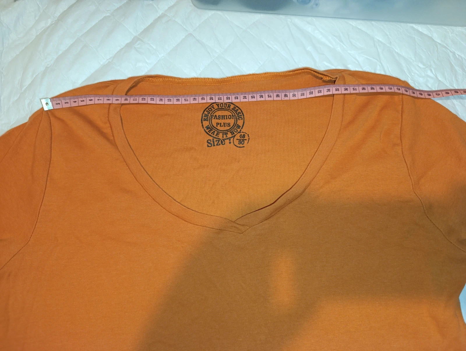Camiseta Fashion Plus talla 48/50 naranja mangas 3/4 – FASHION PLUS – taille L / 40 / 12 4