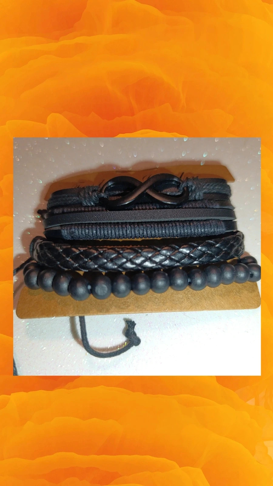 Pack 4 pulseras de cuero sintetico