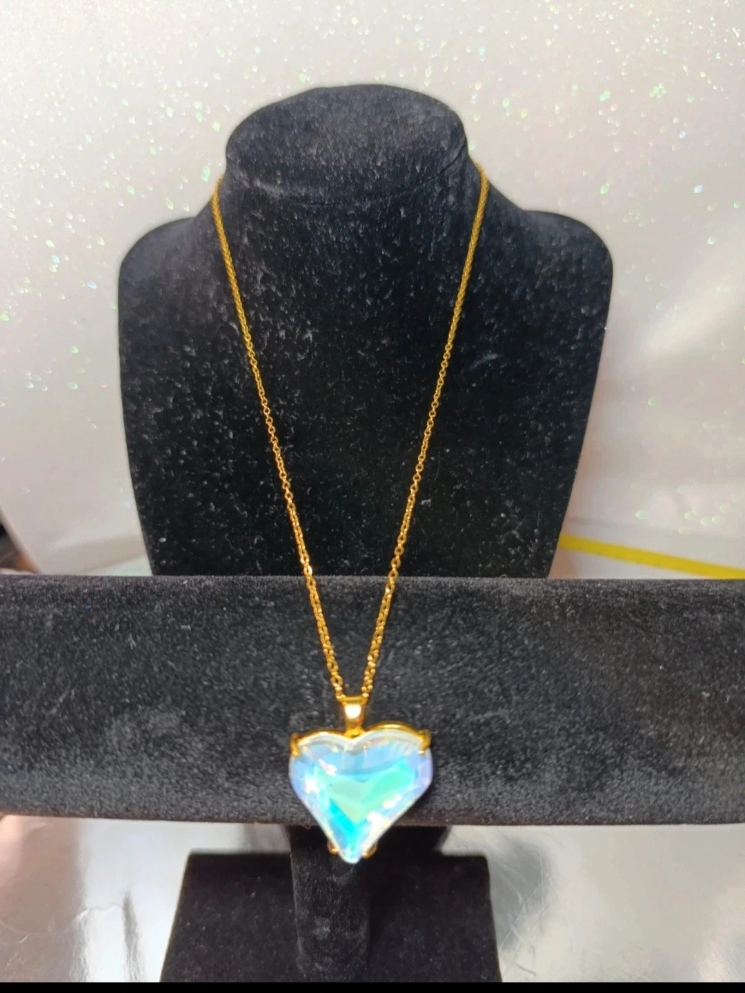 Cadena acero dorado y corazon blanco 48 cms – COLLAR – taille Taille unique 2