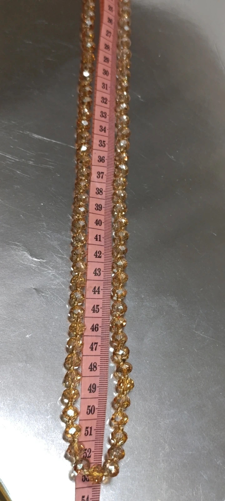 Collar cuentas acrílicas camel brillante 53 cms – COLLAR 5
