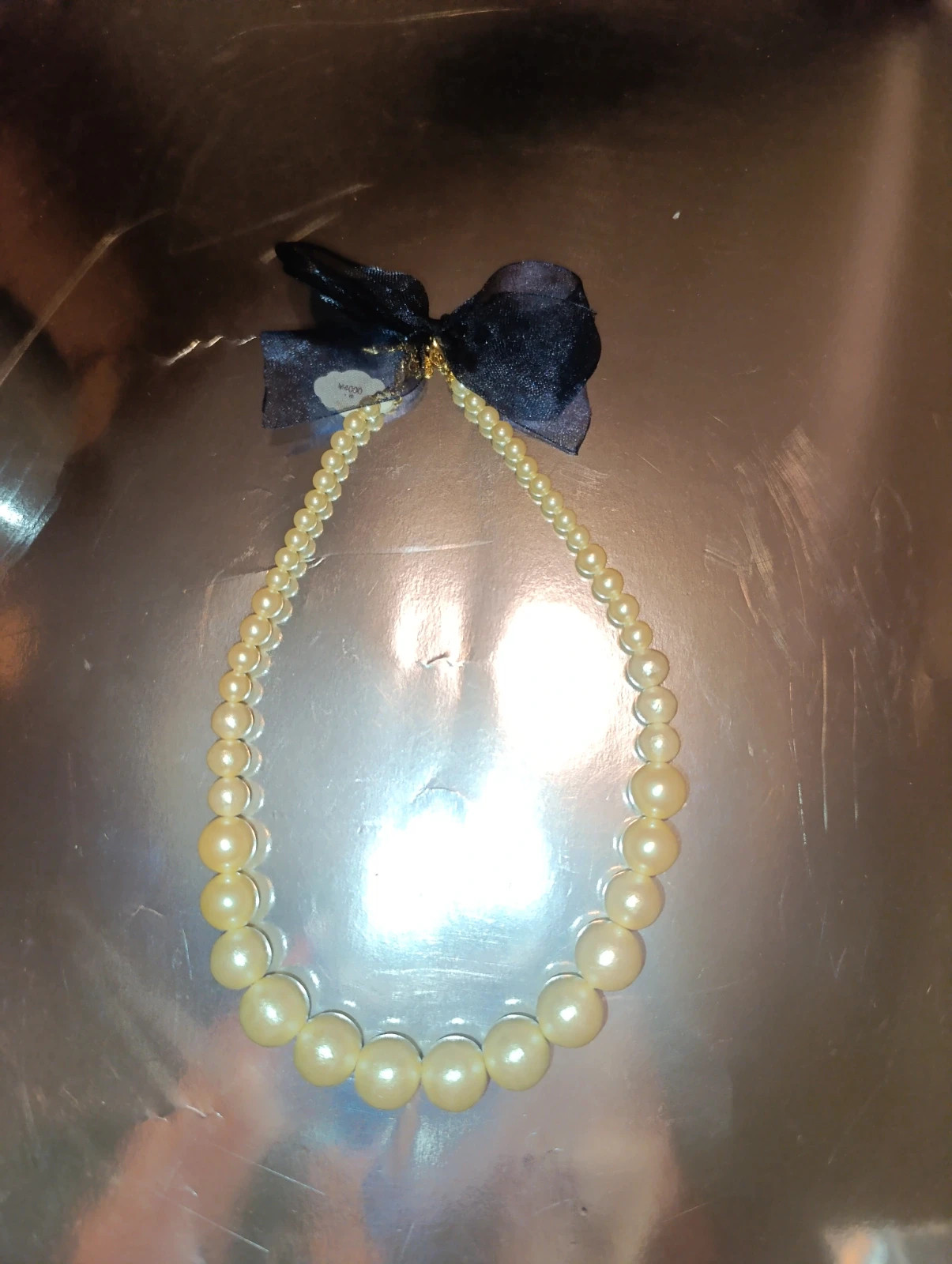 Collar de perlas y lazo negro de Zoule – Zoule – taille Taille unique 2