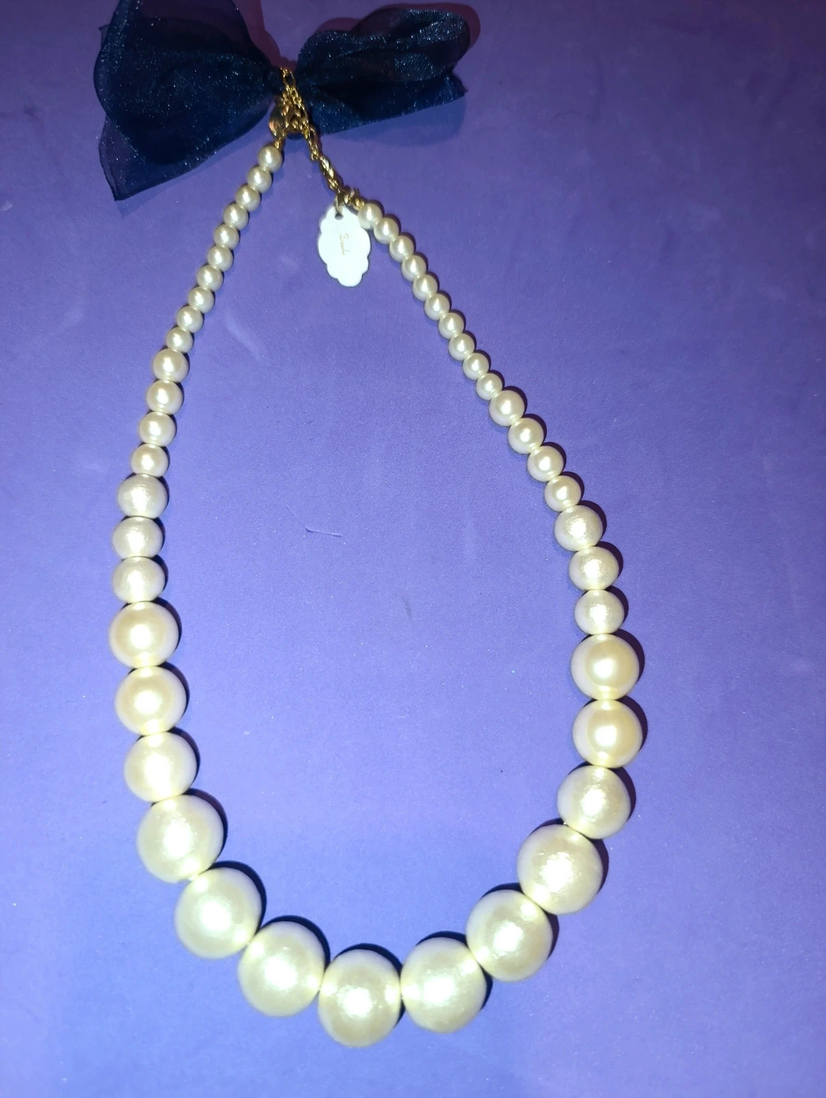 Collar de perlas y lazo negro de Zoule – Zoule – taille Taille unique 4