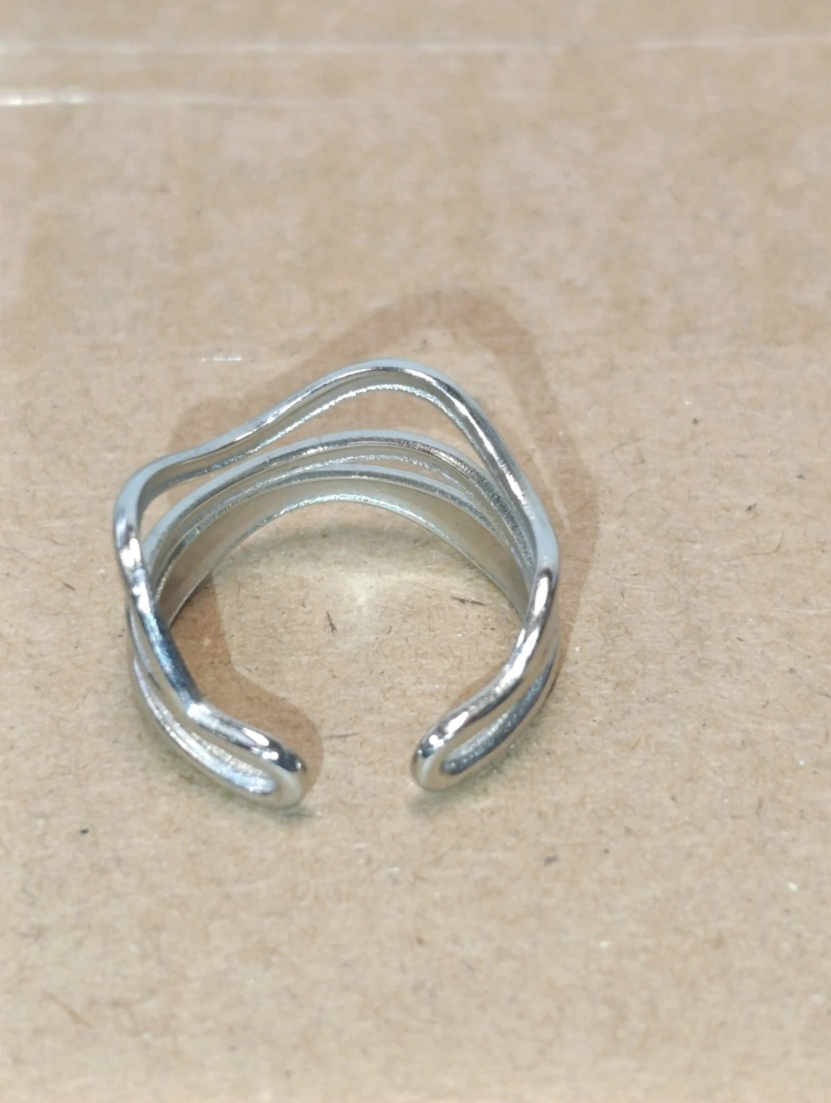 Anillo acero ajustable diseño tribanda talla 7 – anillo 2