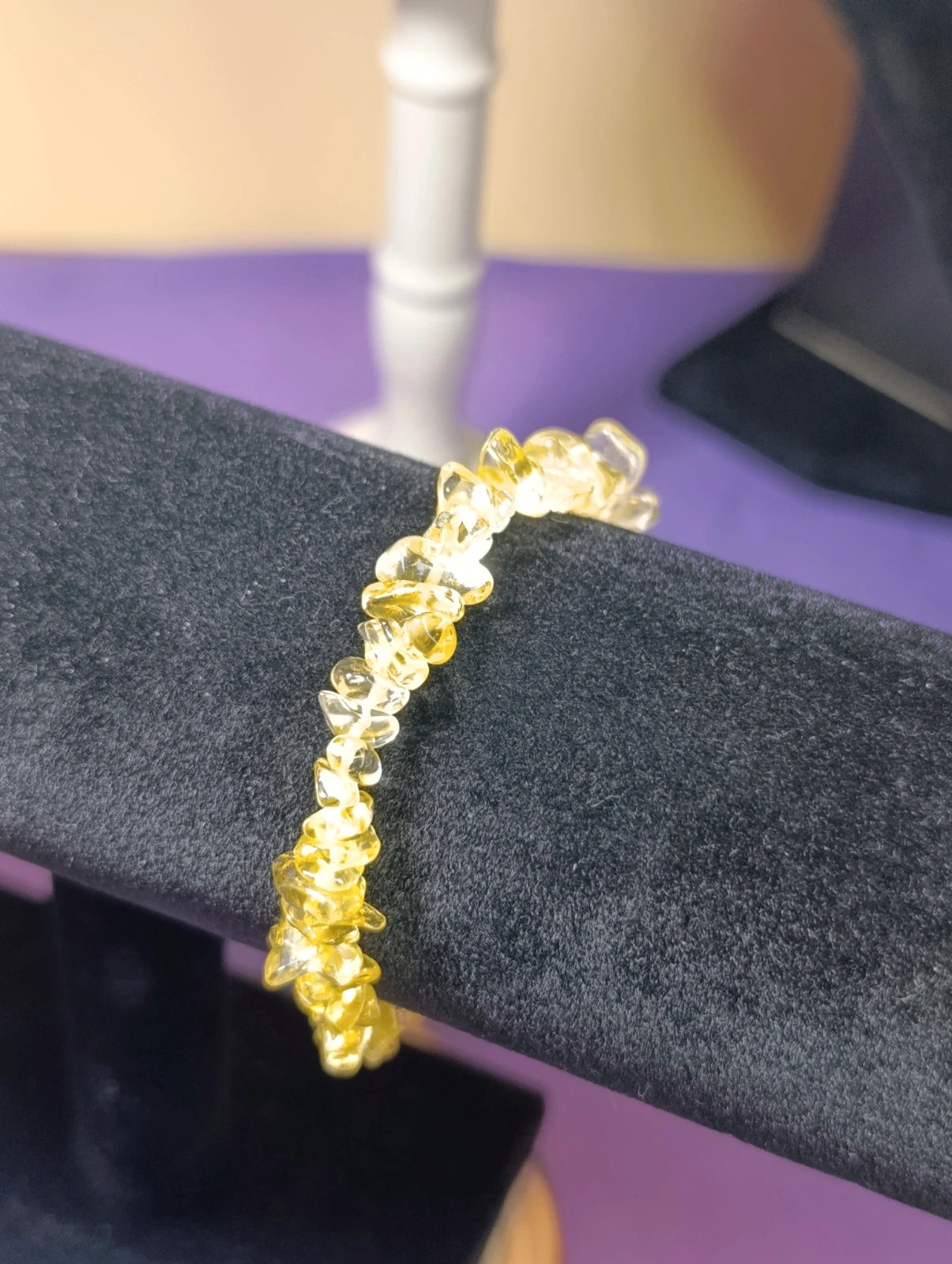 Pulsera elástica piedras amarillas – Artesania 2