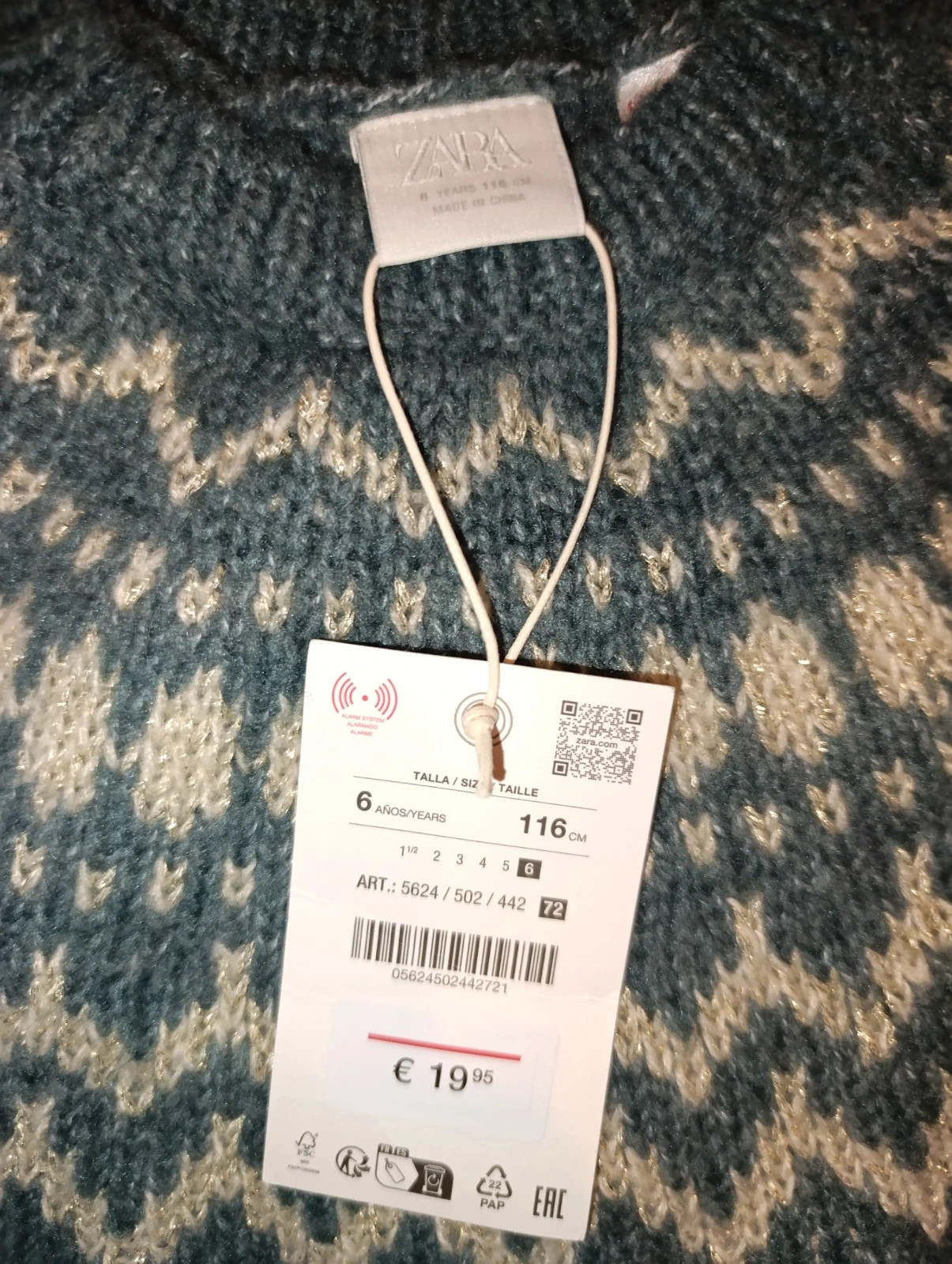 Jersey punto Zara 6 años/ 116 cms – Zara – taille 6 años 4
