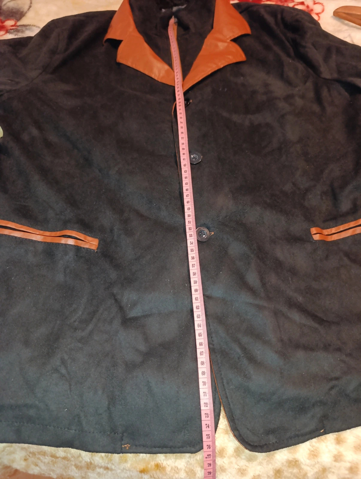 Chaqueta abrigo negra y marrón talla L – No label – taille L 5