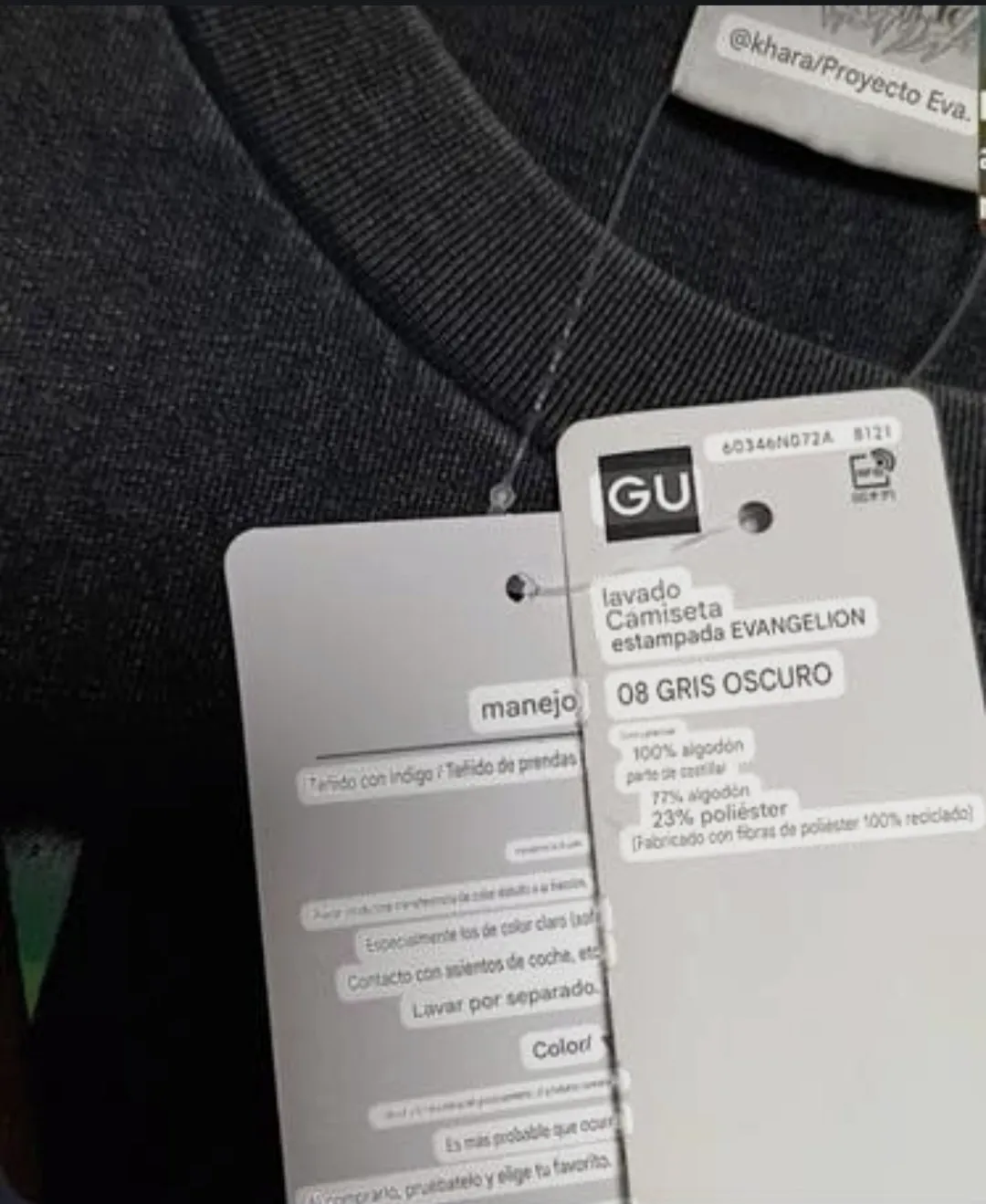 Camiseta gris oscura GU x Evangelion talla M – Uniqlo – taille M 9