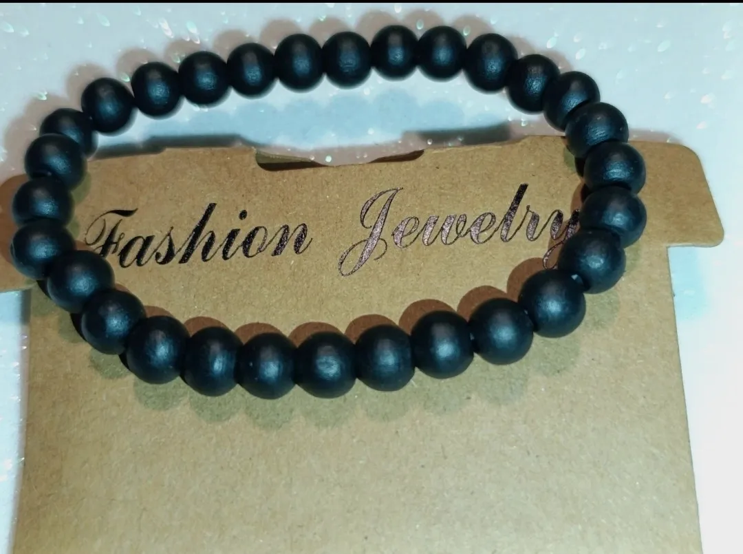 Conjunto pulsera negra cuero sintetico Fashion Jewelry – Fashion Jewelry – taille Taille unique 9