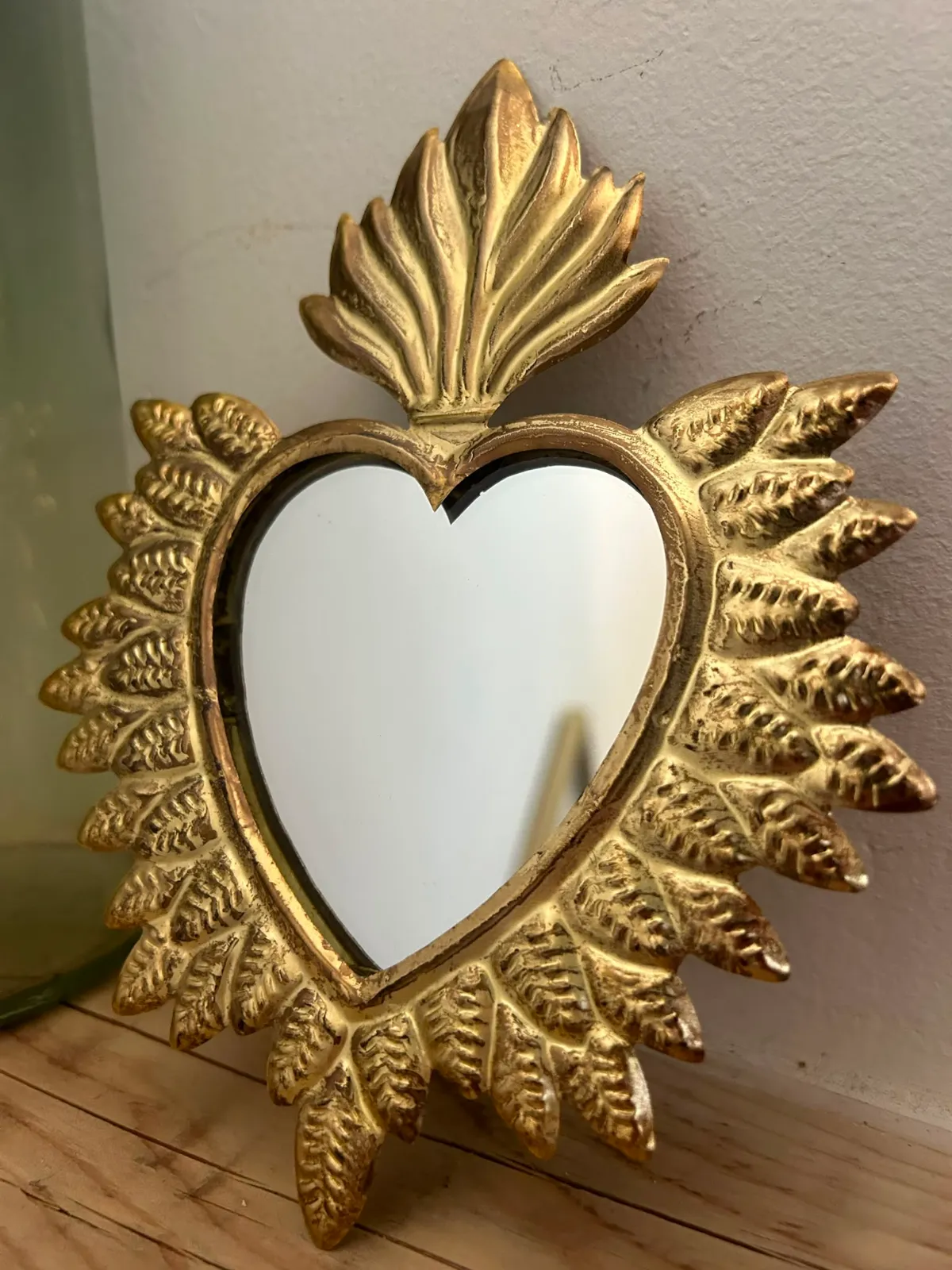 Coeur mural ex voto doré 2
