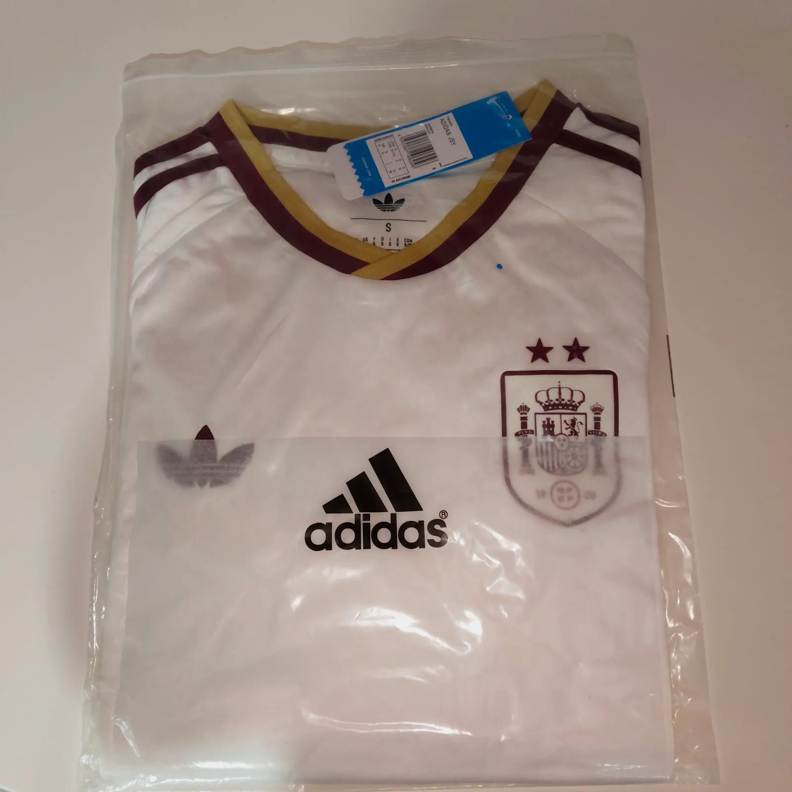 Camiseta España blanca con las dos estrellas  – Adidas – taille L 4