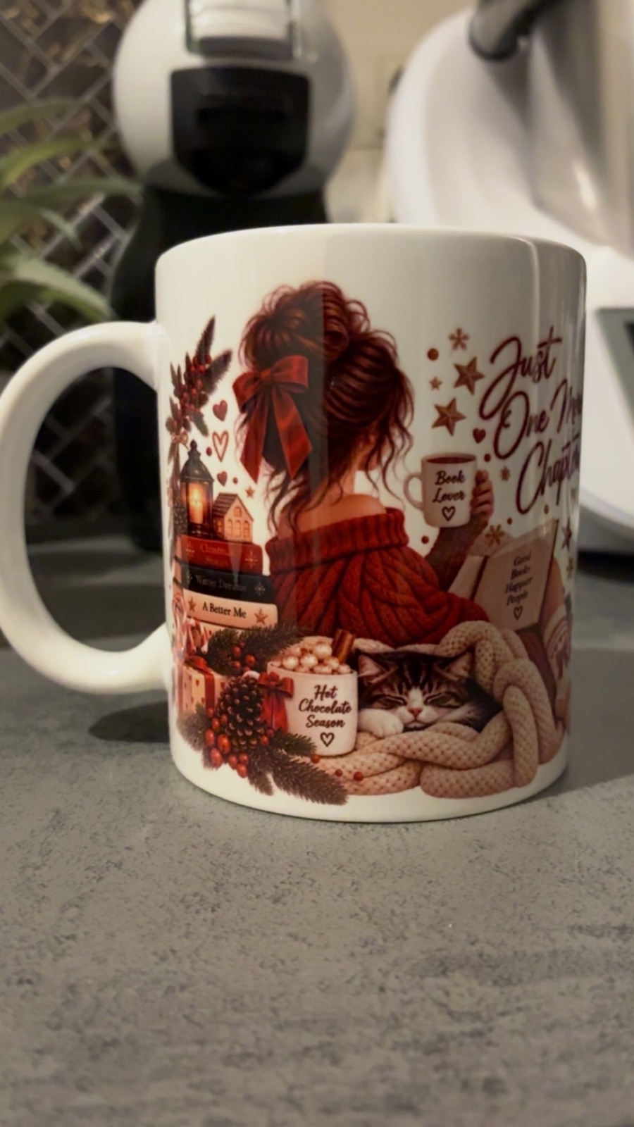 Mug Book Lover automne en céramique illustration Just One More Chapter – sans marque 5