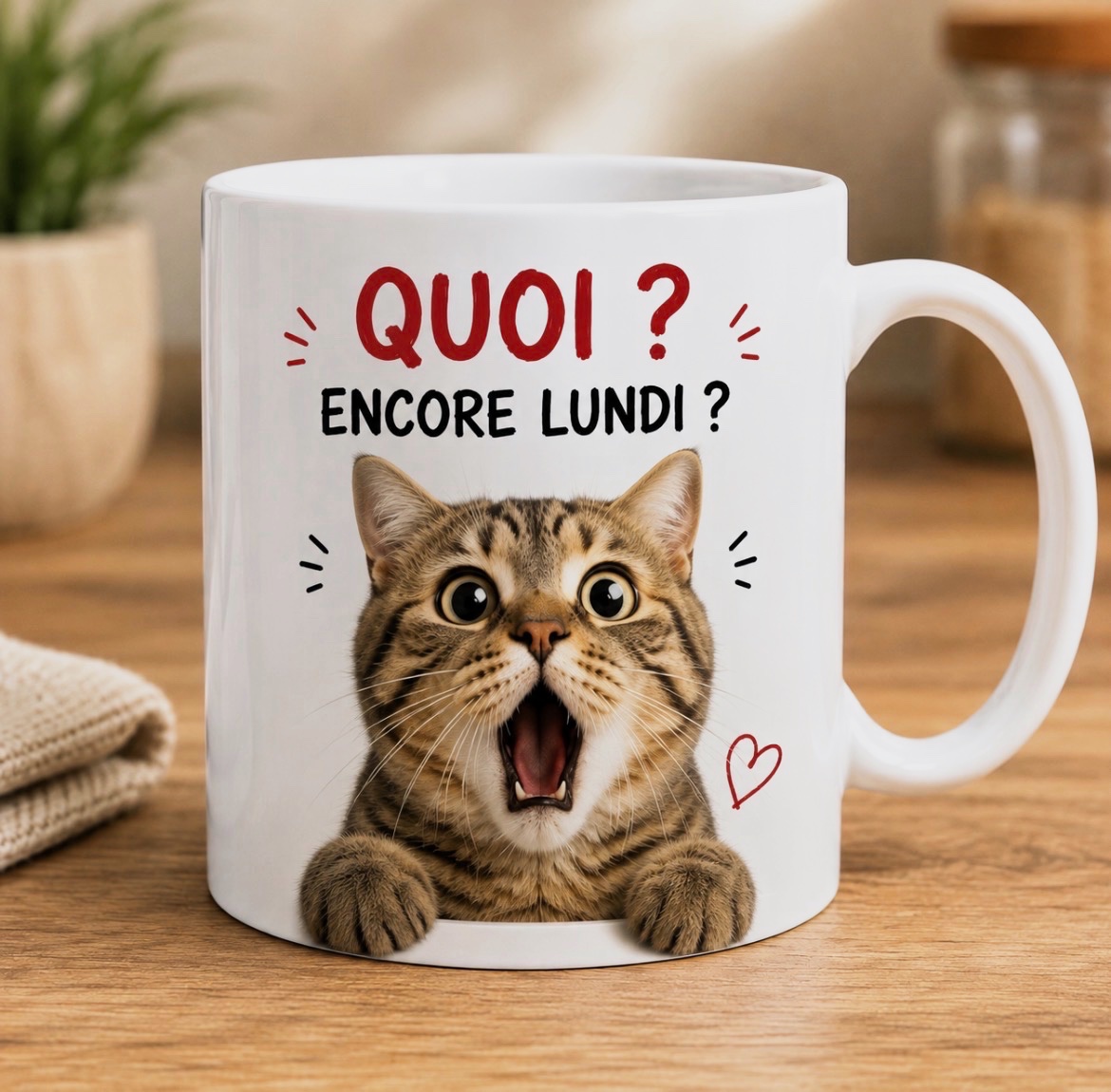 Mug en céramique chat humoristique