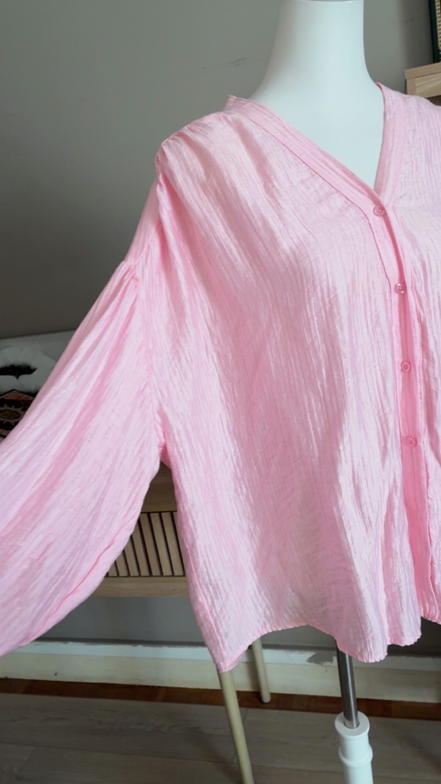 Blouse fluide texturée rose pâle Taille unique  – Bellerina – taille L 4