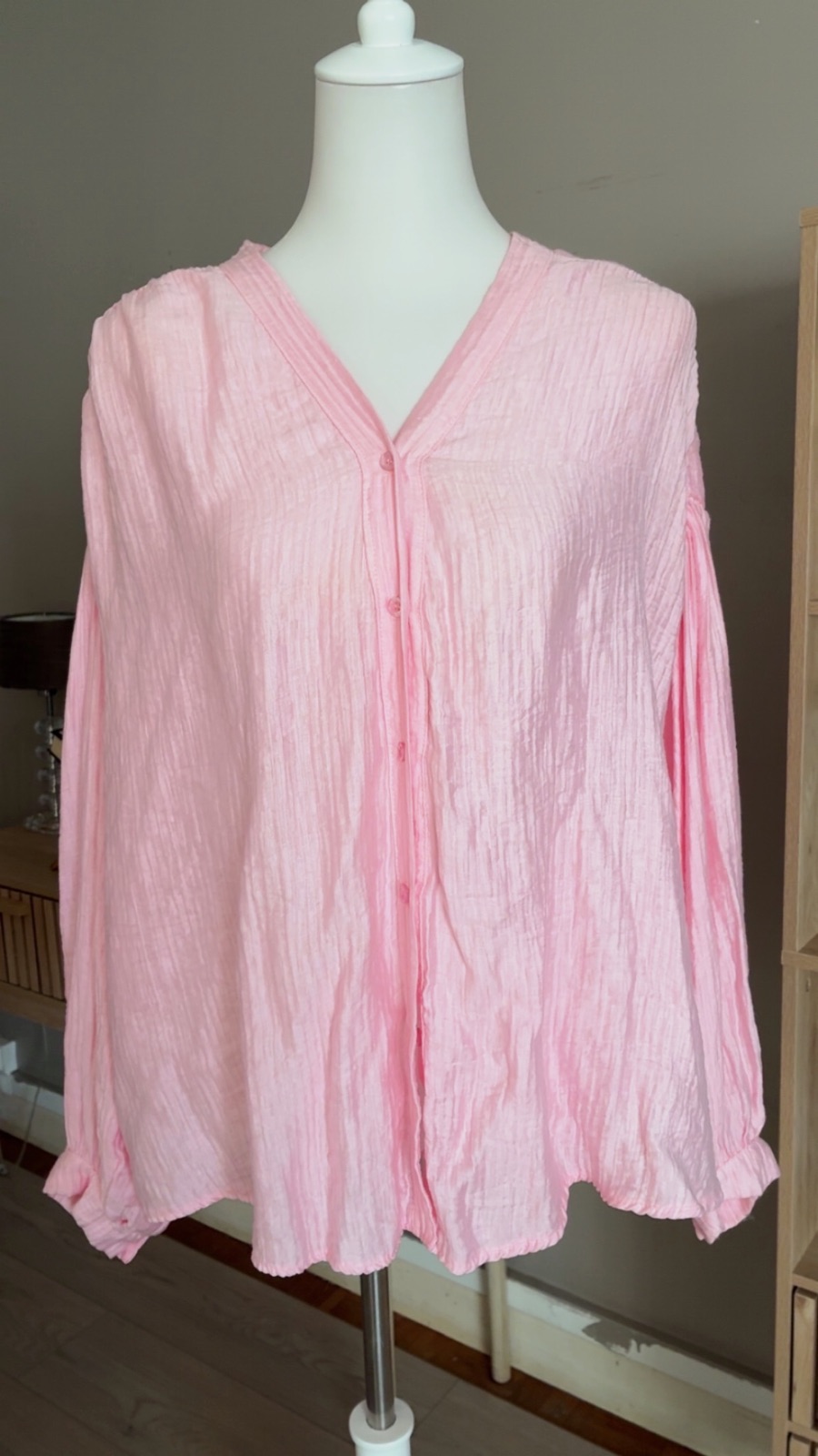 Blouse fluide texturée rose pâle Taille unique  – Bellerina – taille L 2