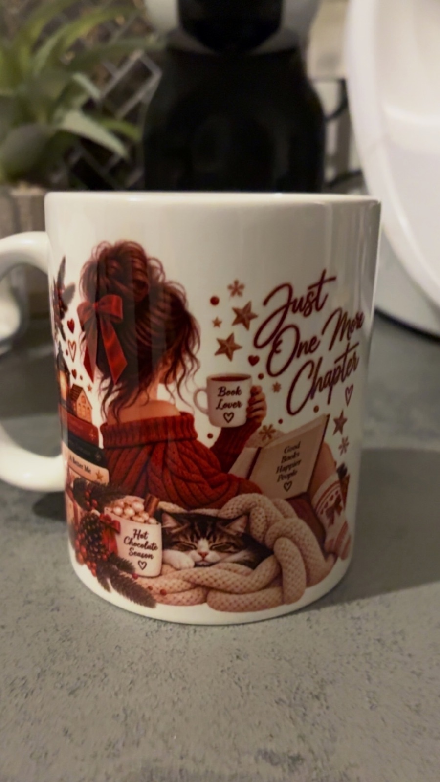 Mug Book Lover automne en céramique illustration Just One More Chapter – sans marque 6