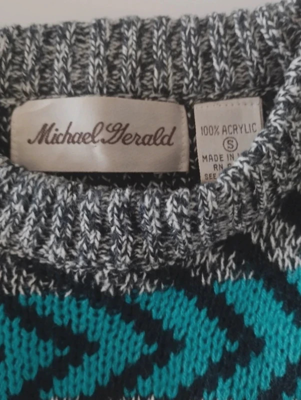 Jersey Vintage 90s Michael Gerald – Estampado Geométrico Retro – Talla S – Michael Gerald – taille S / 36 / 8 2