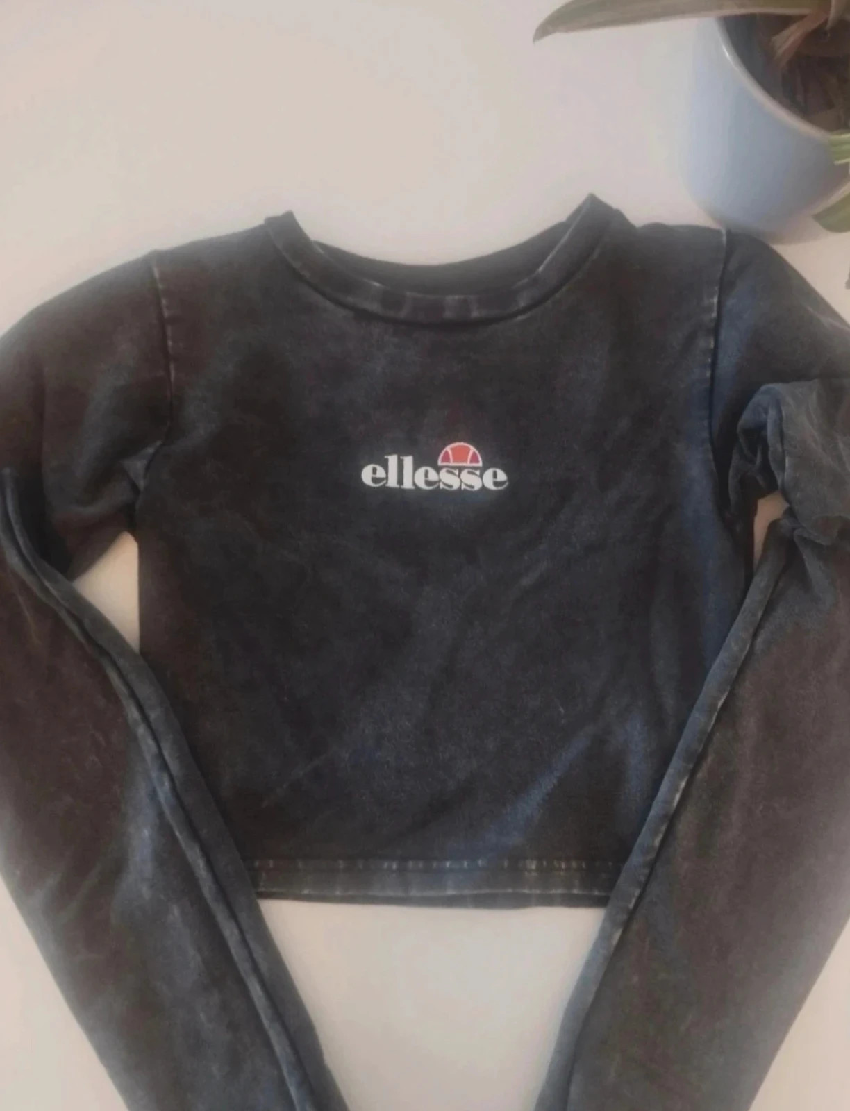 🔥 Crop Top Ellesse Manga Larga - Acid Wash - Talla XS – Ellesse – taille XS / 34 / 6 4