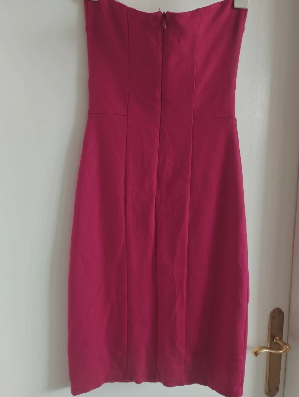 MujerRopaVestidosVestidos sin tirantes 🌹 Vestido Rojo Drapeado - Ajustado - Talla S – taille S / 36 / 8 4