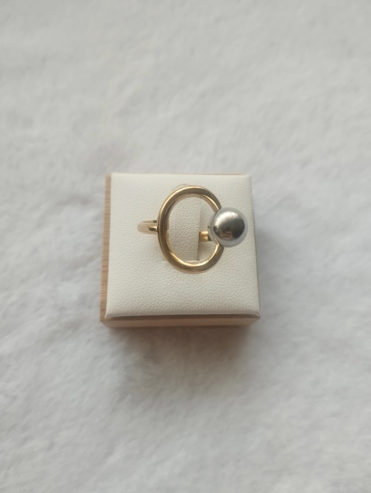 Anillo perla plateada ajustable. Acero inoxidable – taille Ajustable 3