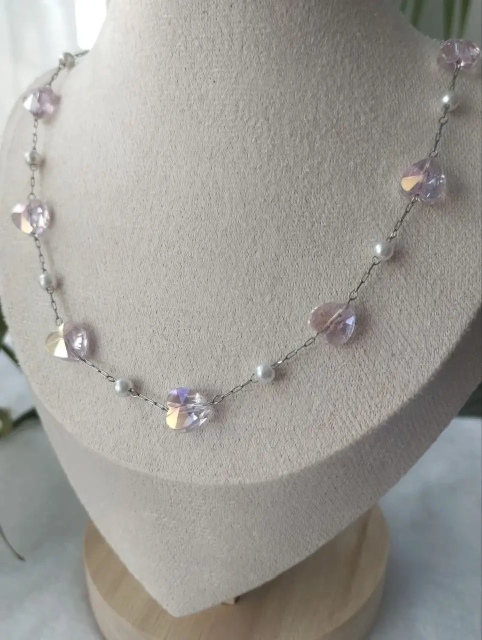 Collar corazones rosas. Acero inoxidable 💓 3