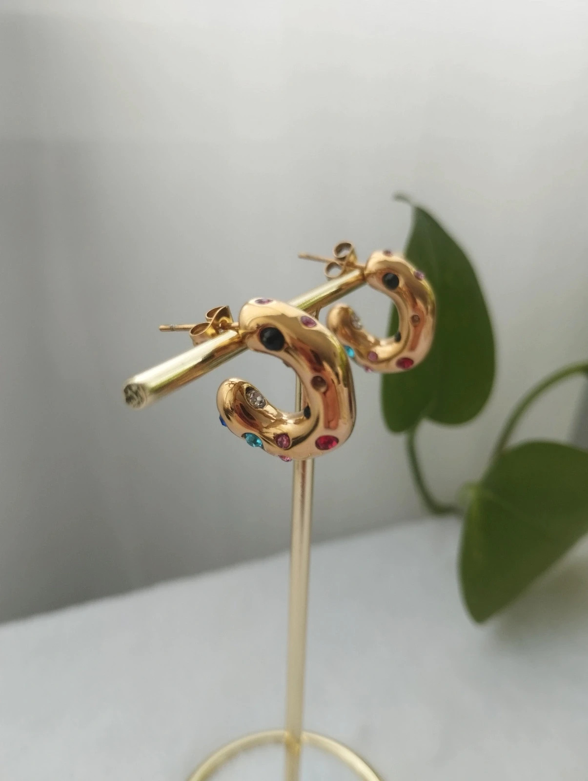 Pendientes burbuja colores, acero inoxidable 2
