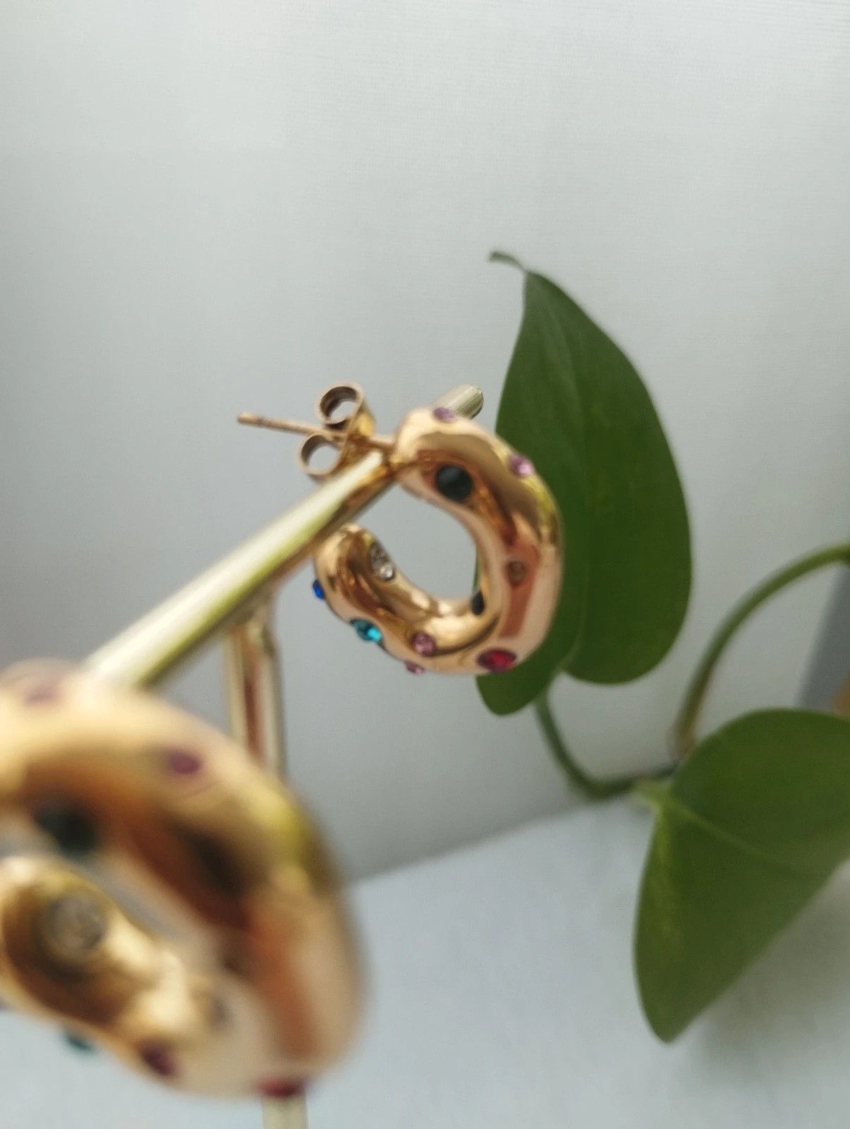 Pendientes burbuja colores, acero inoxidable 5