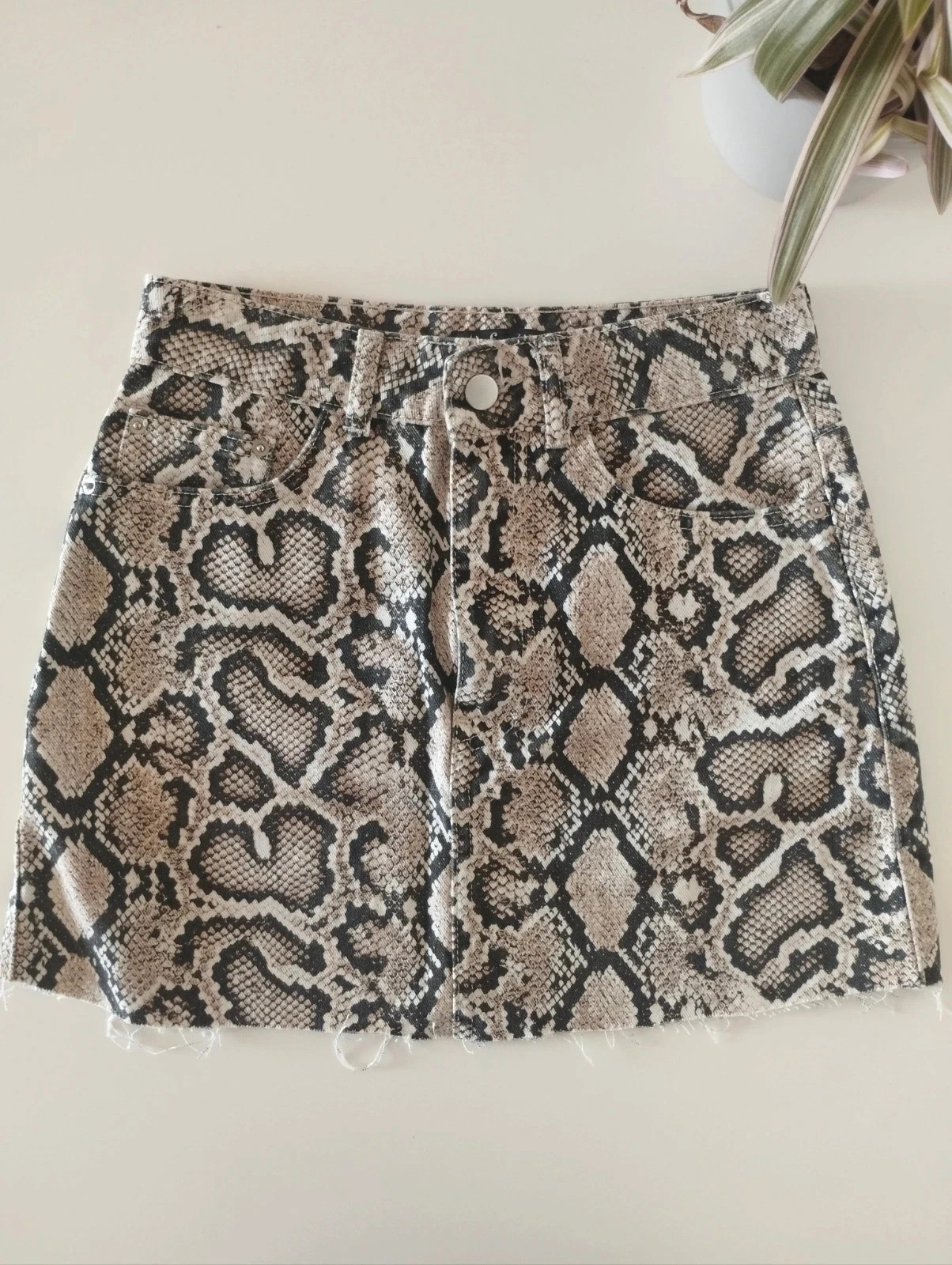 🐍 Falda Vaquera Zara Estampado Serpiente - Talla XS – Zara – taille XS / 34 / 6 2