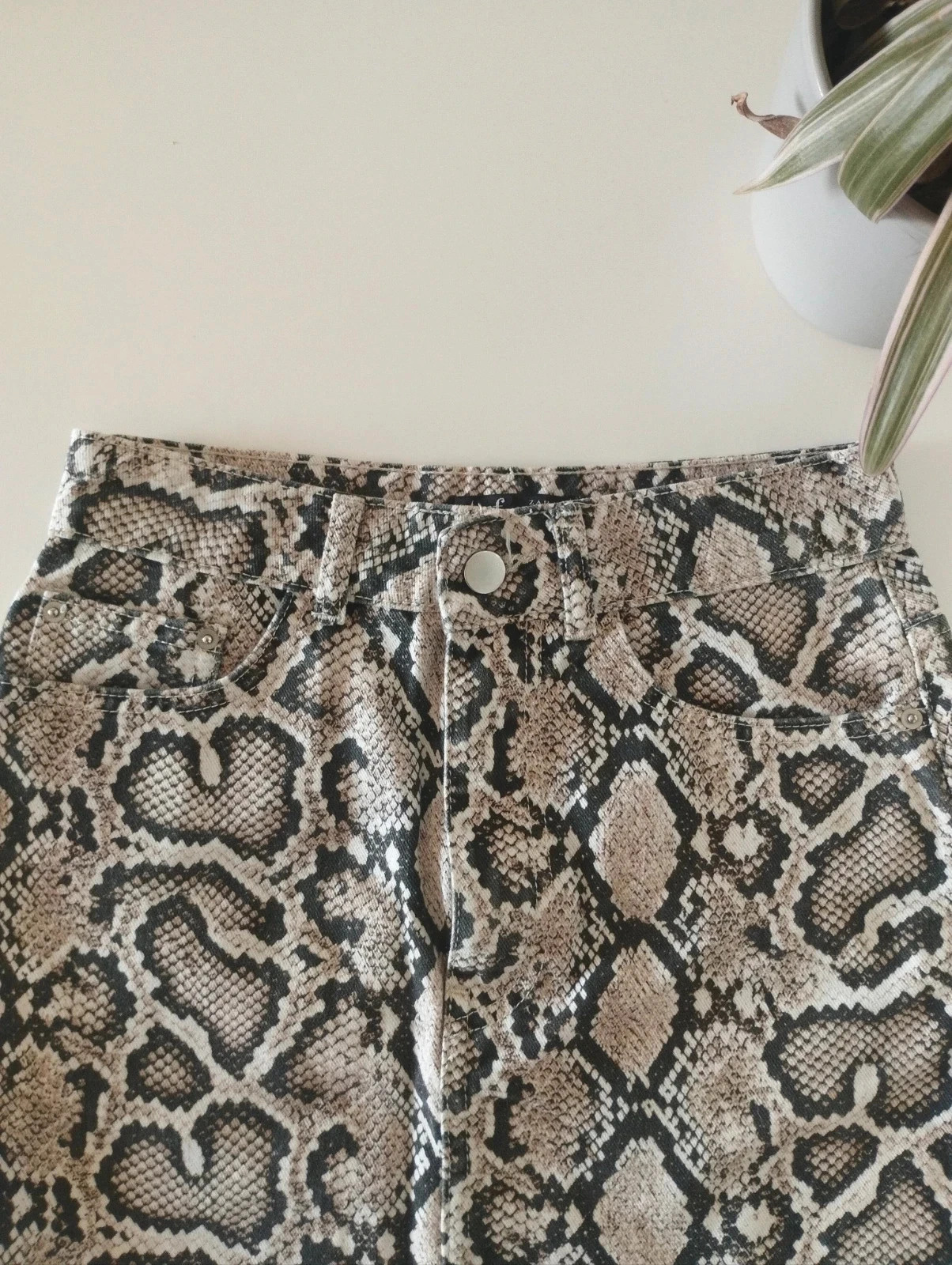 🐍 Falda Vaquera Zara Estampado Serpiente - Talla XS – Zara – taille XS / 34 / 6 4