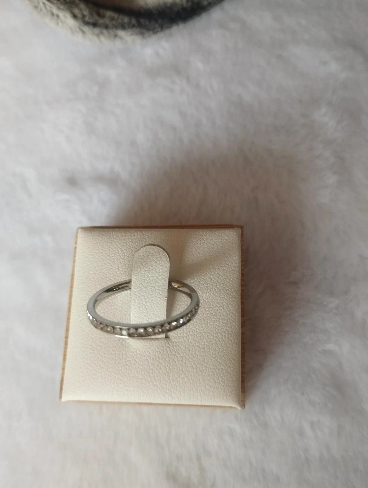 Anillo brillo blanco. Acero inoxidable.color plateado – taille 14,5 mm 2