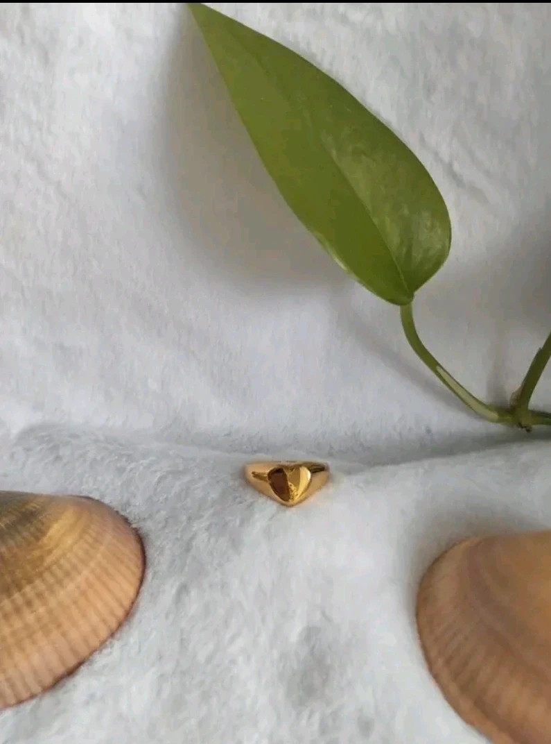 Anillo corazón dorado. Acero inoxidable. Talla 7. 💍 – taille Ajustable 2