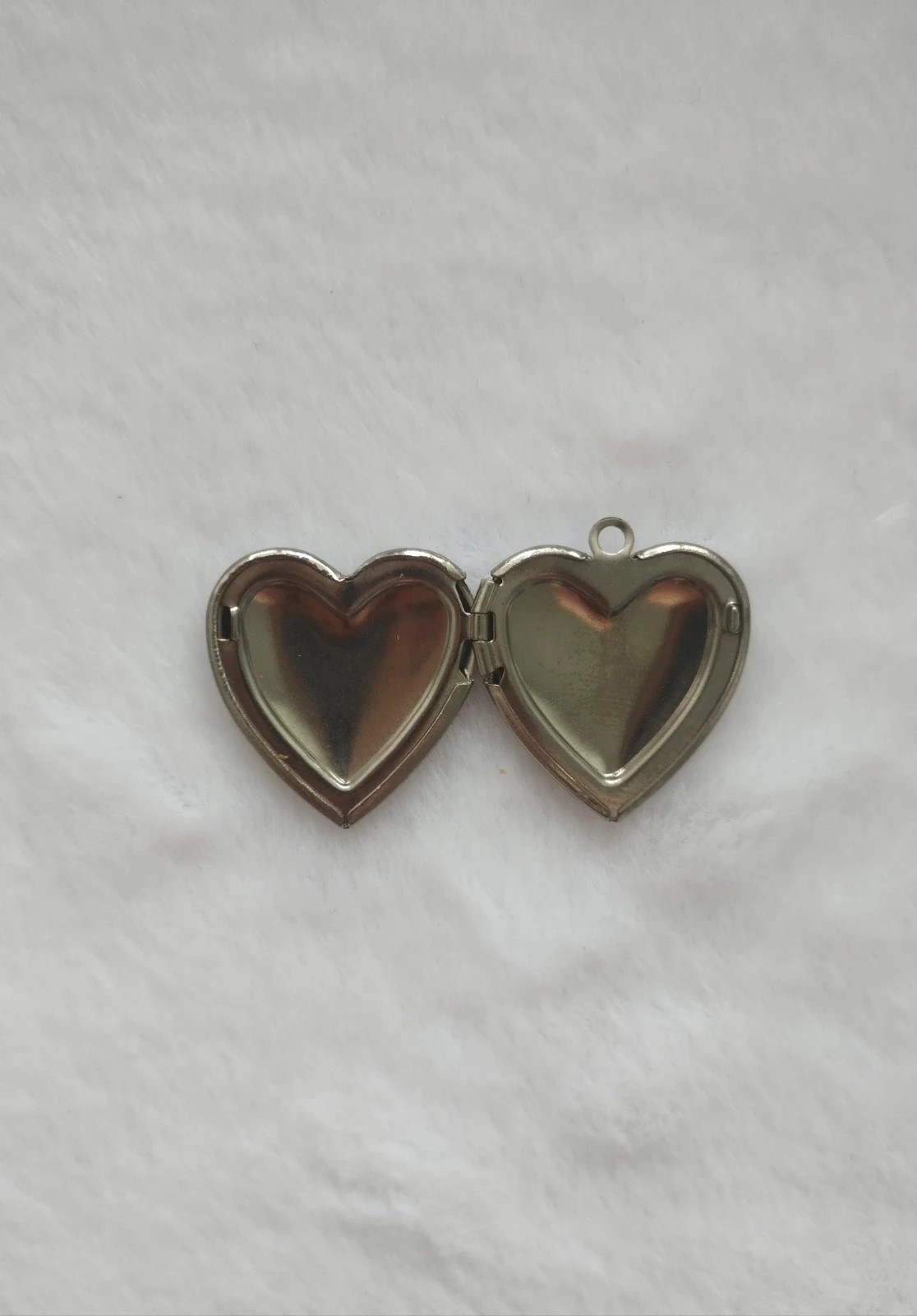 Dije, colgante corazón plateado, acero inoxidable. Estilo vintage 2