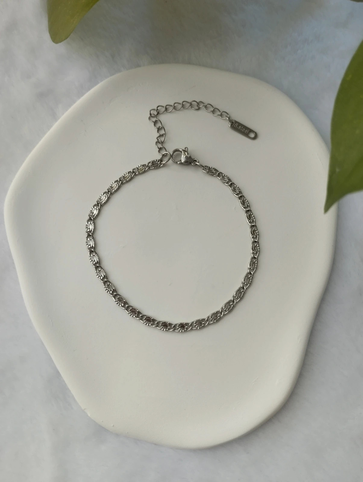 pulsera plateada eslabones 2