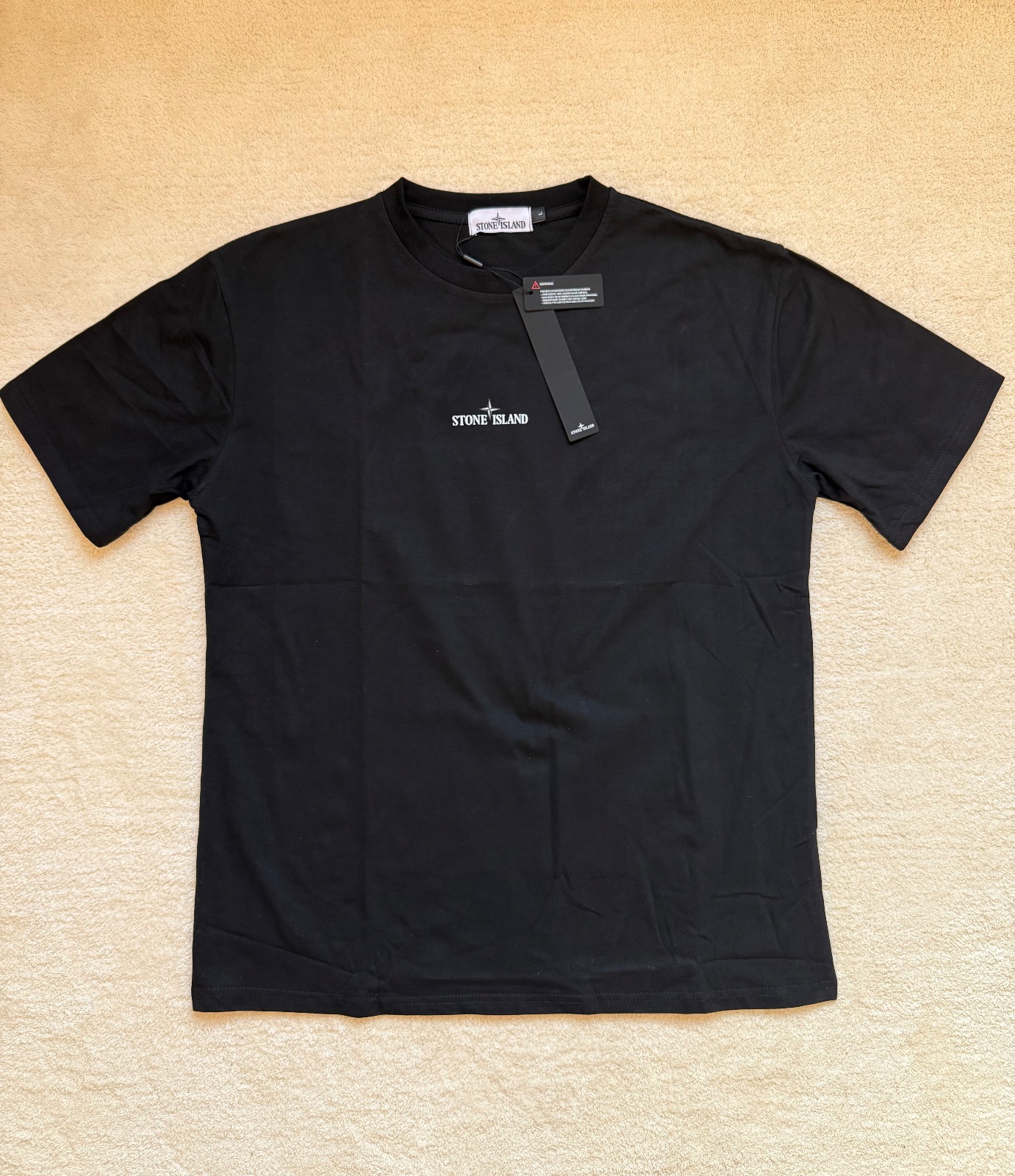 T-shirt noir Stone Island avec logo imprimé 2