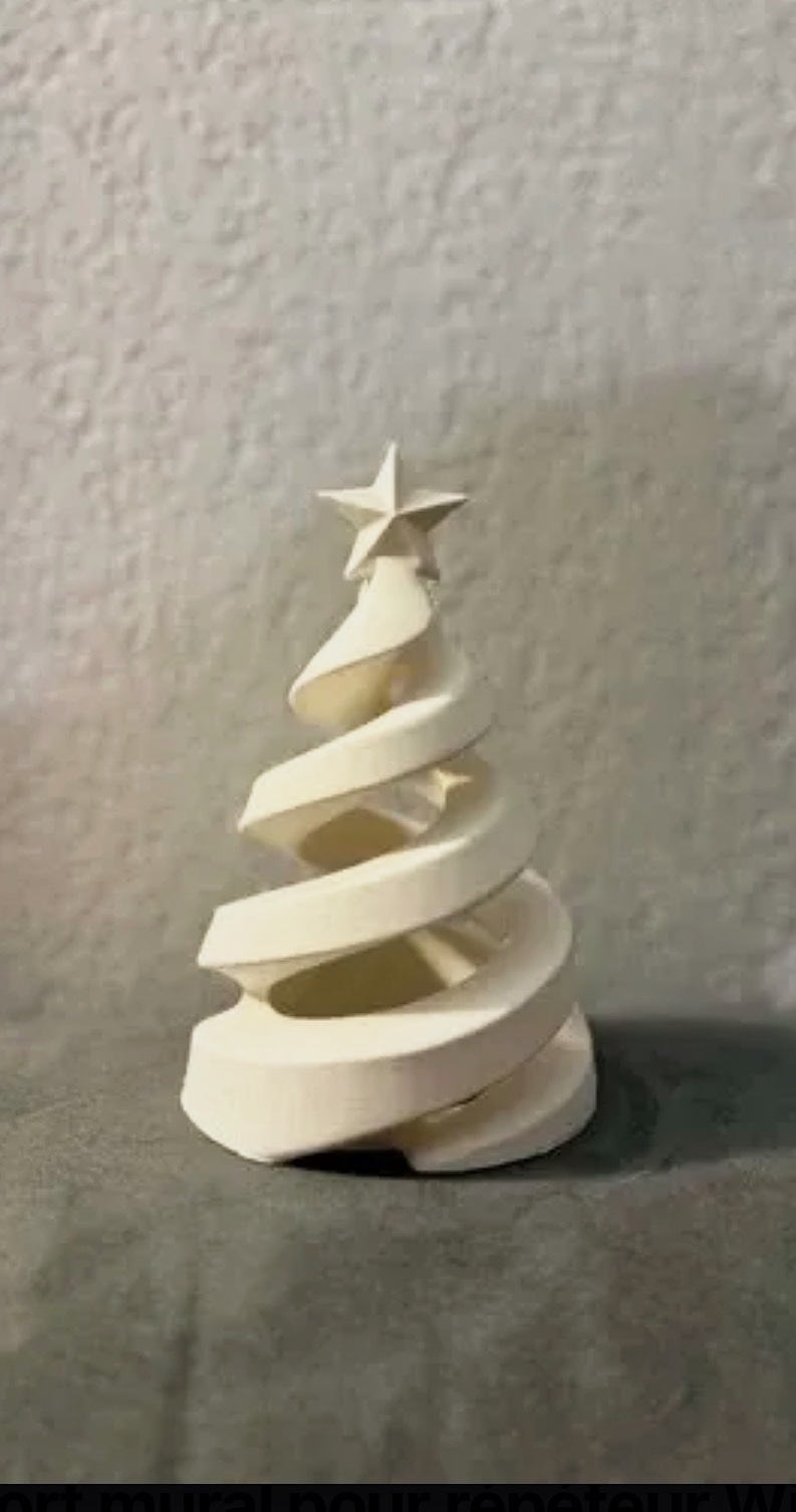 Décoration de table Noël sapin blanc avec étoile, lumière LED photophore – Fait main – taille L