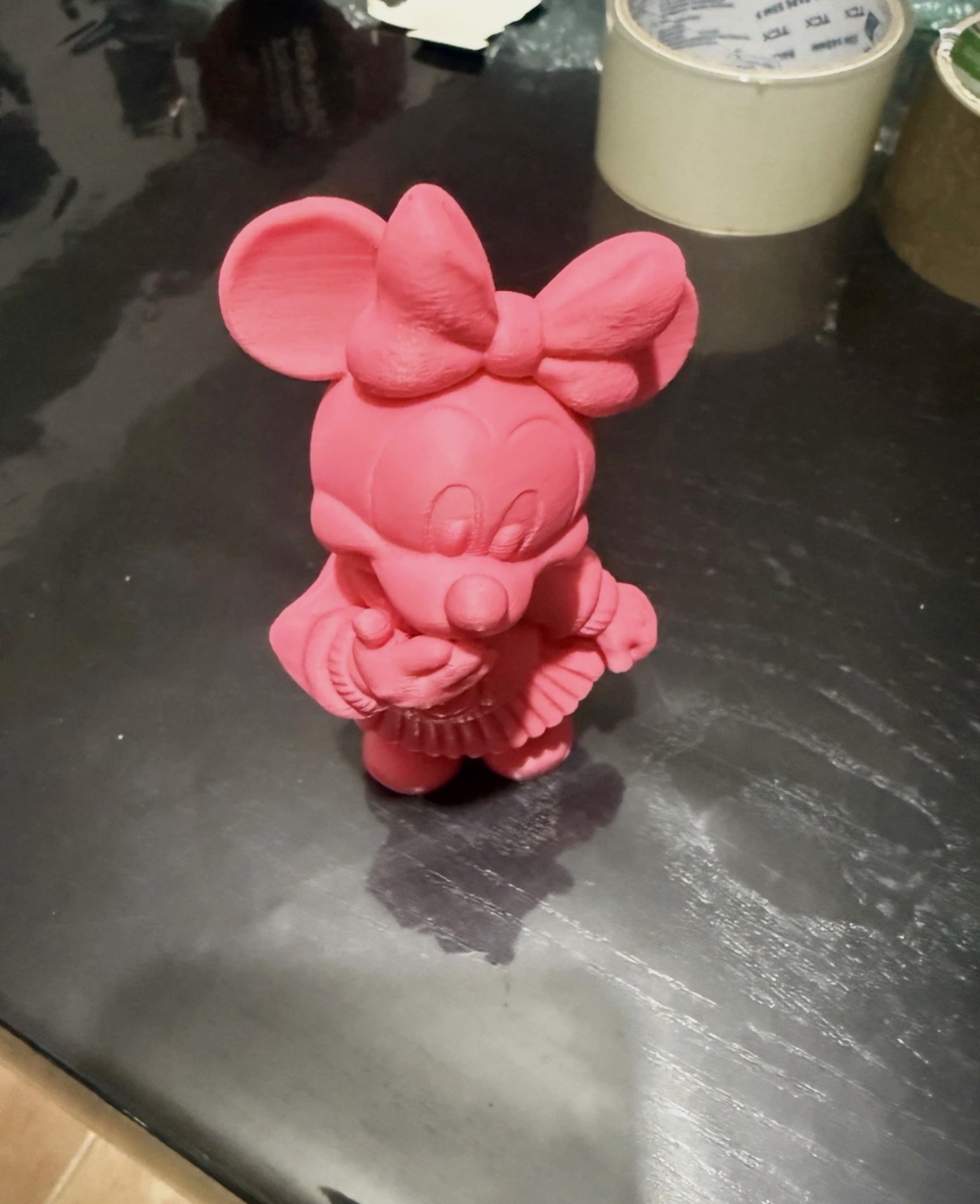 Figurine Souris Rose avec Nœud – Décoration – Impression 3D – 12 cm – Fait main – taille 3 mois 3