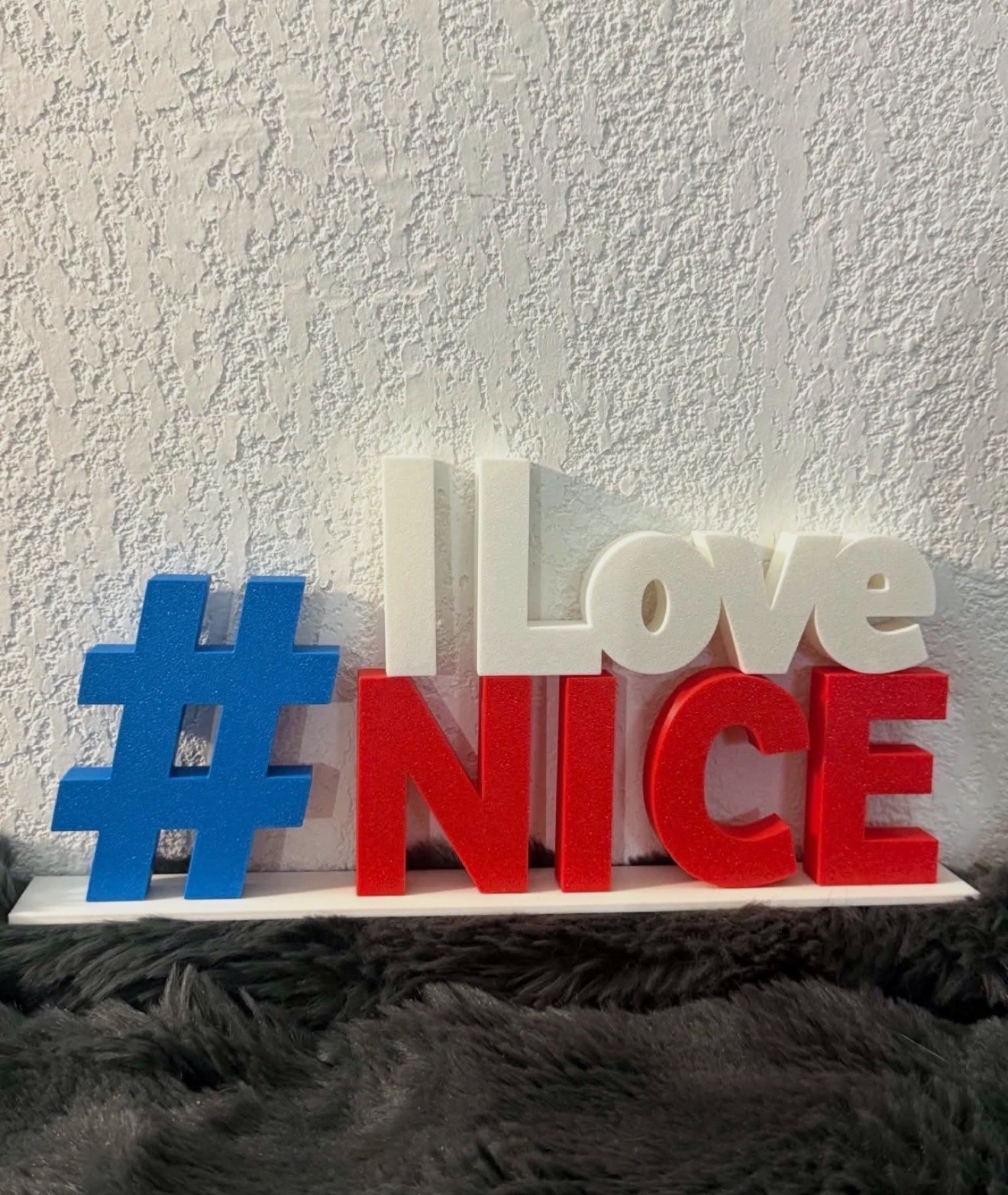 Décoration I Love Nice – 30 cm – Bleu Blanc Rouge – Souvenir Côte d’Azur