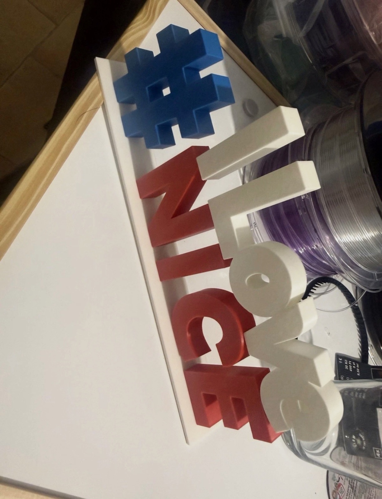 Décoration I Love Nice – 30 cm – Bleu Blanc Rouge – Souvenir Côte d’Azur – Fait main 3