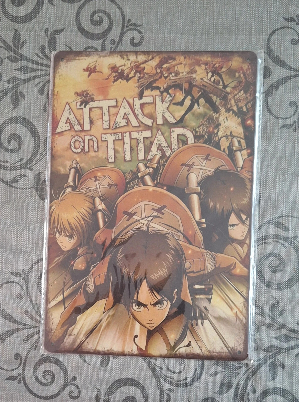 Plaque décorative en métal attaque des titans