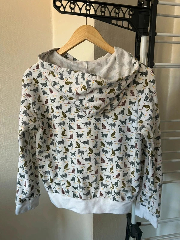 Sweat motifs chats – Fait Main – taille XS / 34 / 6 4