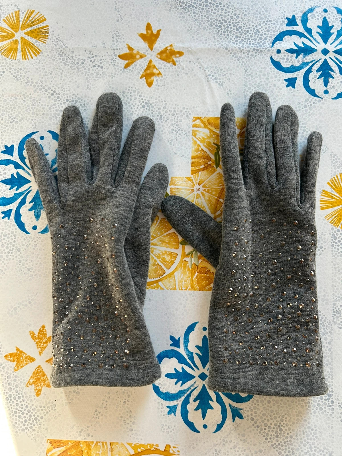 Gants femme gris