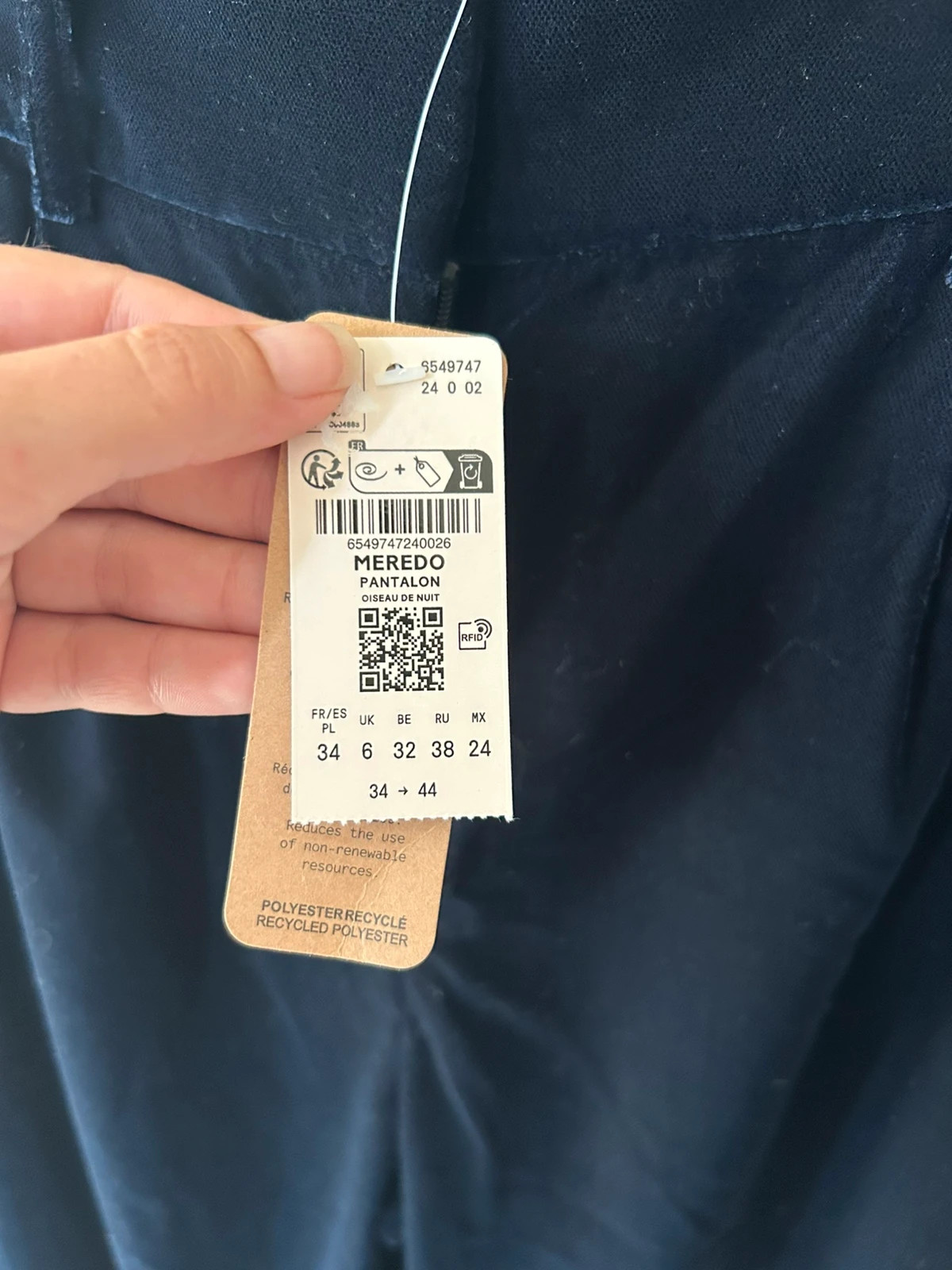 Pantalon bleu nuit, neuf avec étiquette – Etam – taille XXS / 32 / 4 2