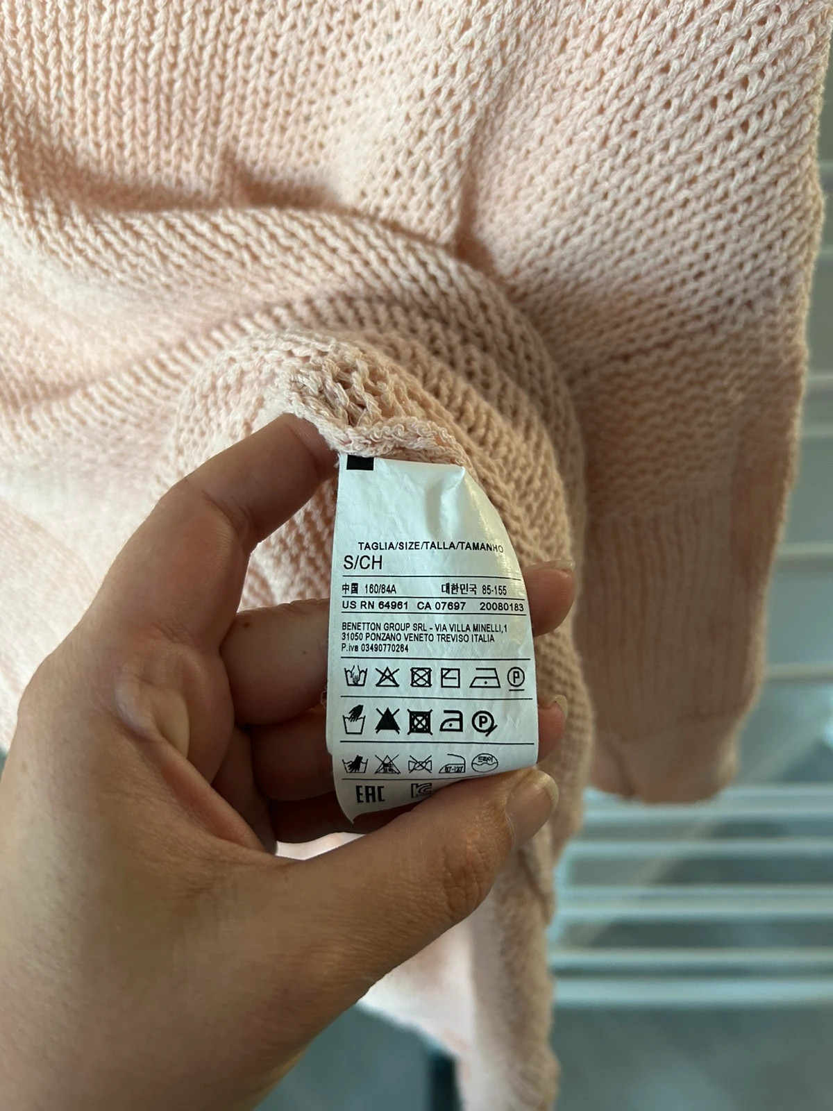 Pull été rose clair – United Colors of Benetton – taille S / 36 / 8 3