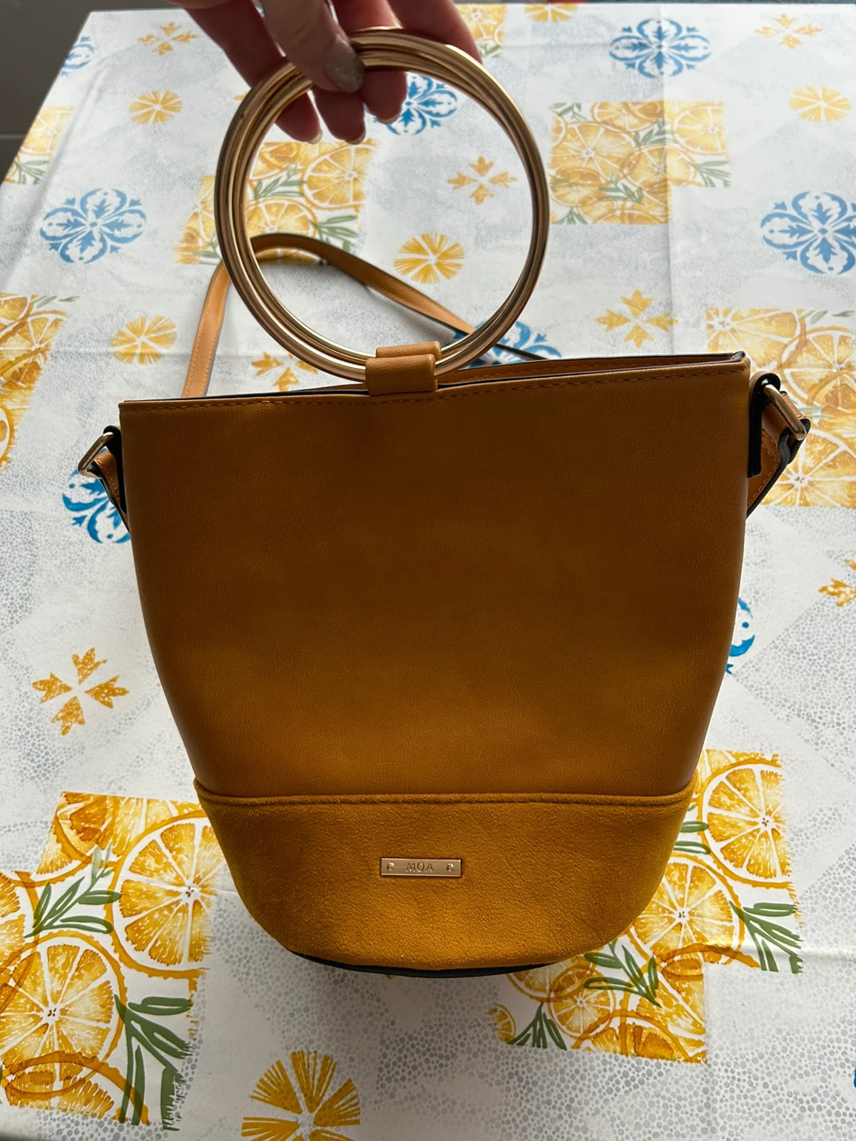 Sac bi matière couleur moutarde